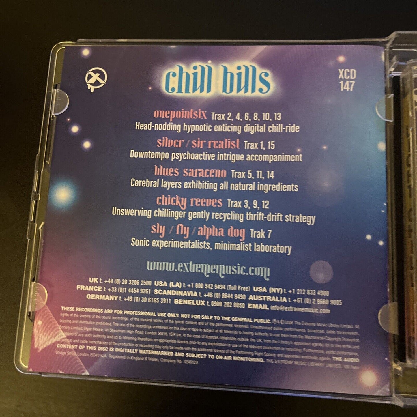 Extreme Music XCD 147 - Chill Bills - Light Chill (CD, 2008)