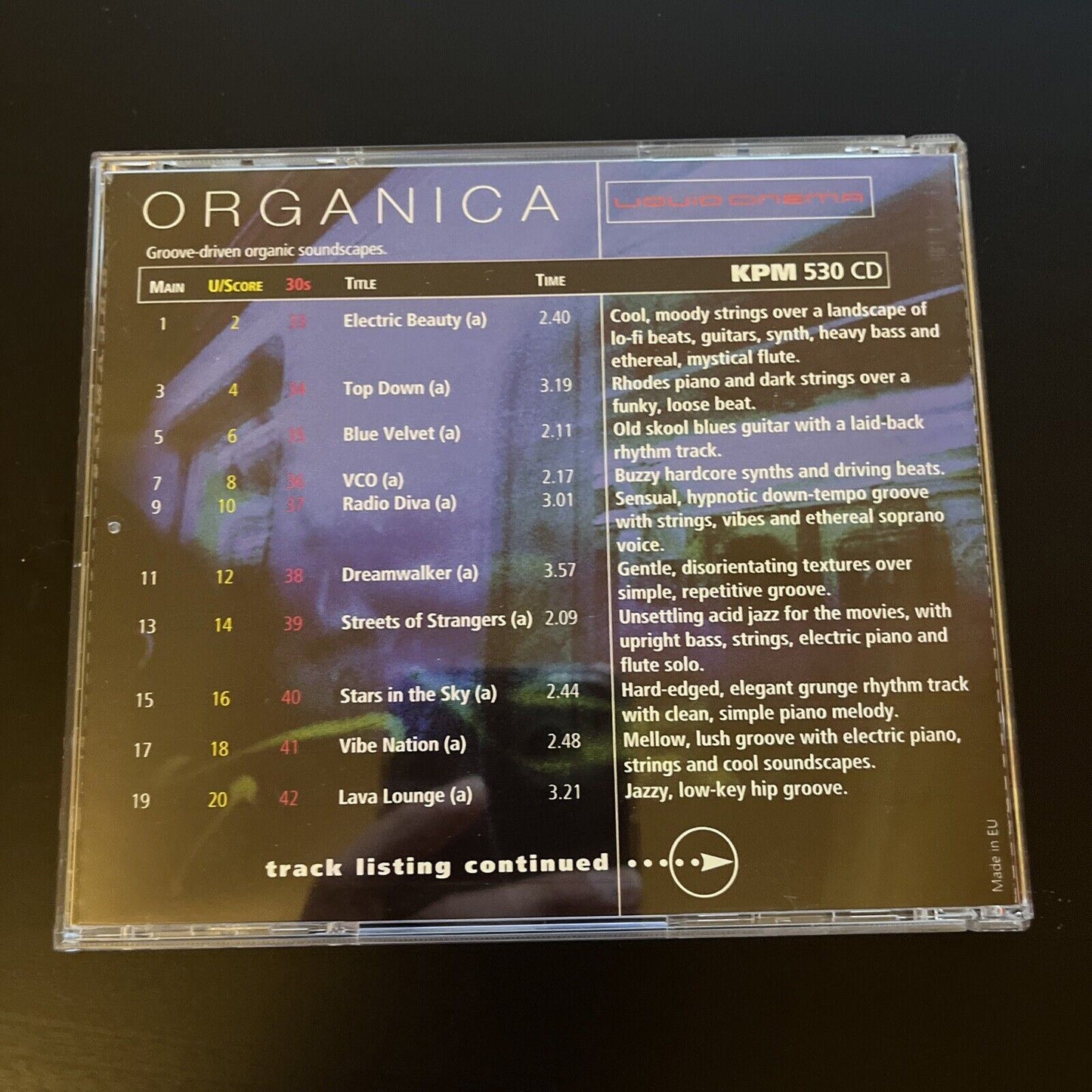 KPM Music 530 - Liquid Cinema - Organica (CD, 2003)