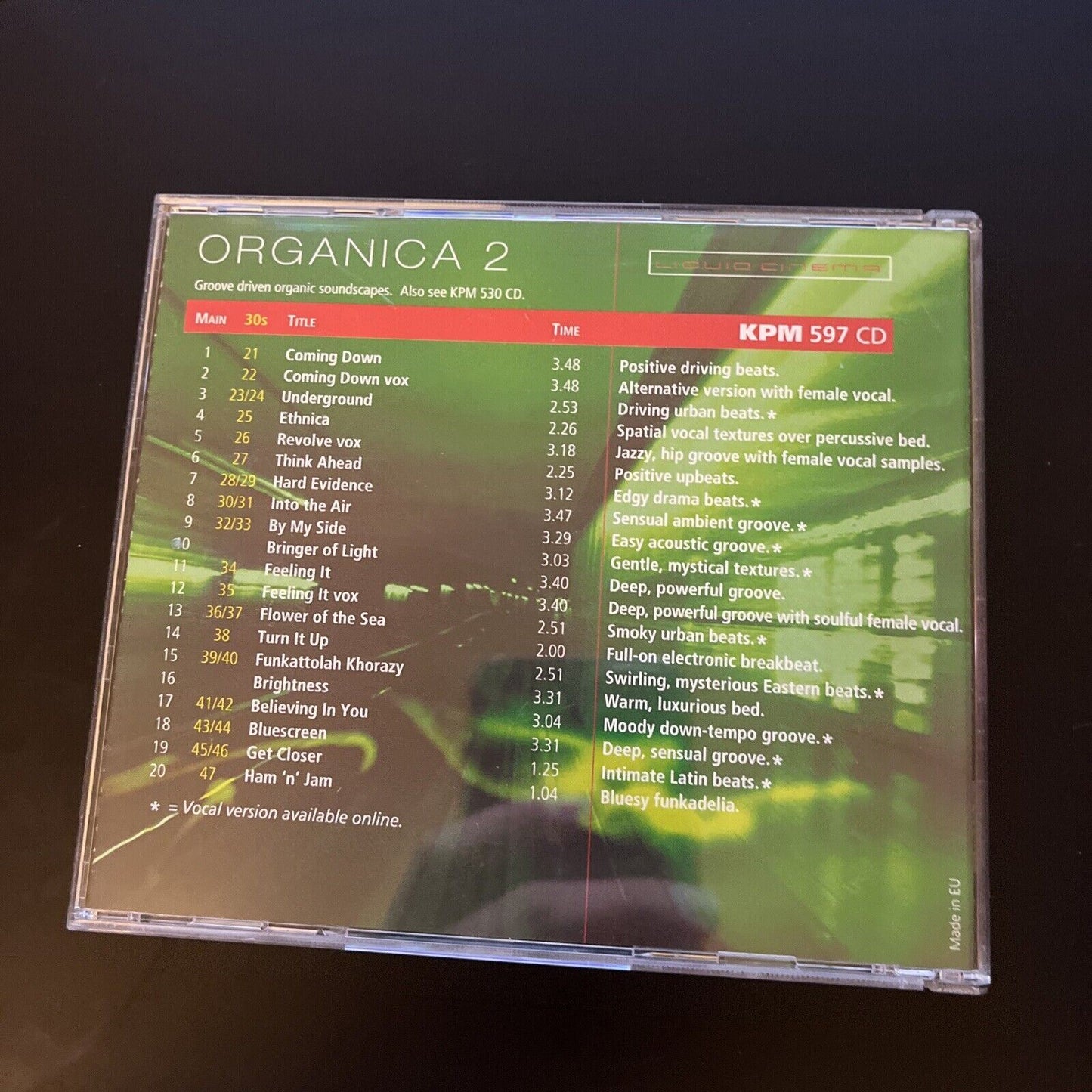 Liquid Cinema - Organica 2 KPM Music 597 (CD, 2005)