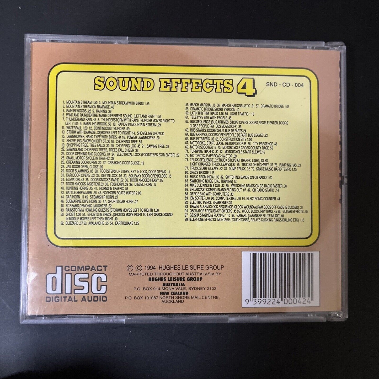 Sound Effects 4 - 99 Sound Effects (CD, 1994)