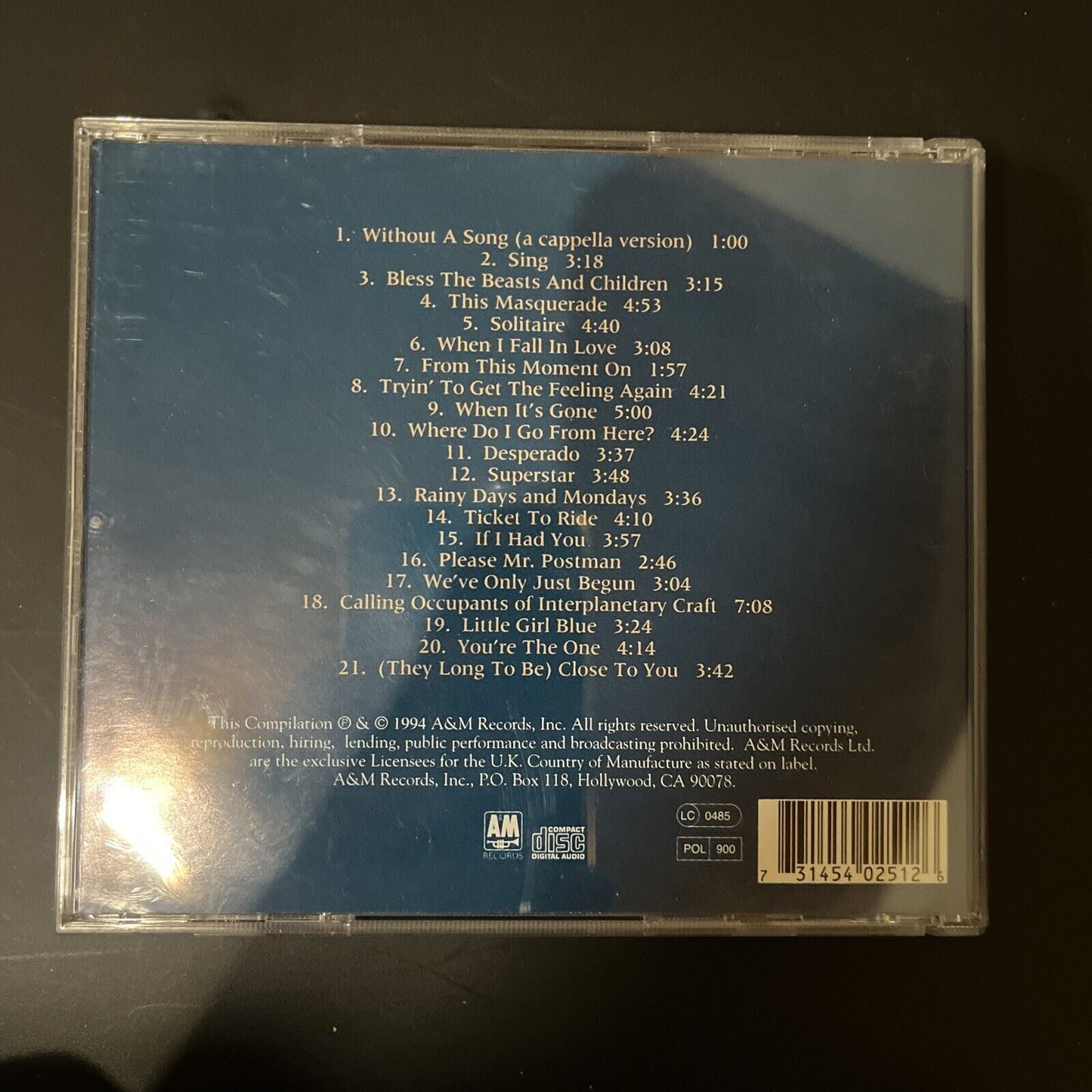 The Carpenters - Interpretations: A 25th Anniversary Celebration (CD, 1994)