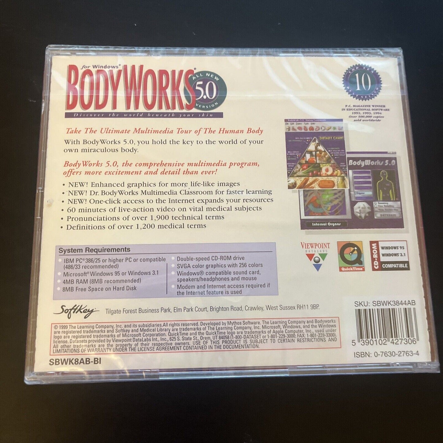 *New Sealed* Bodyworks 5.0 PC CDROM Windows 95