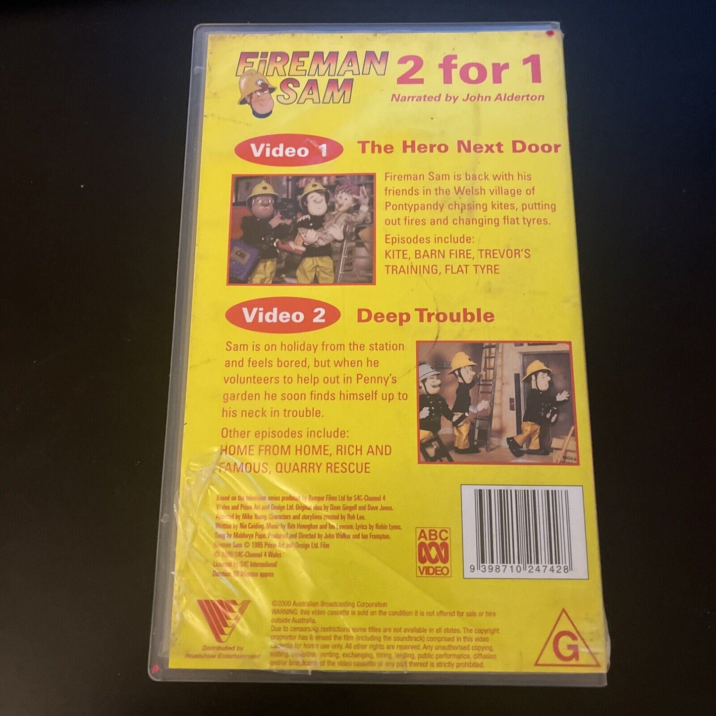 Fireman Sam - The Hero Next Door / Deep Trouble (VHS, 1988) PAL