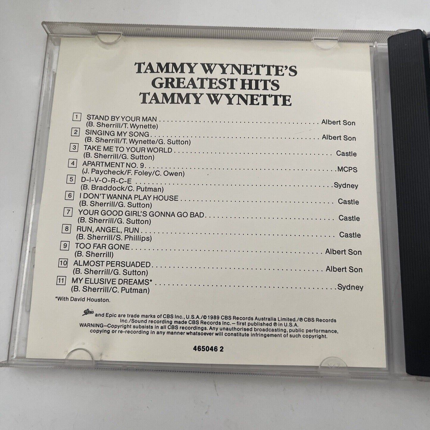 Tammy Wynette - Tammy's Greatest Hits (CD, 1989) Country Album 1989