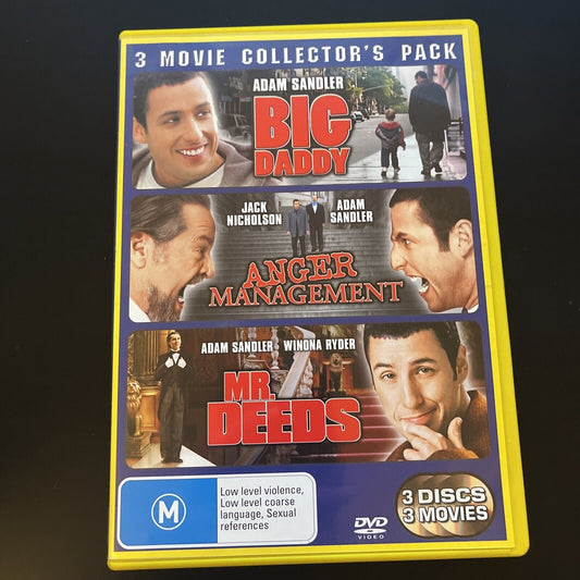 Big Daddy / Anger Management / Mr Deeds - Adam Sandler (DVD, 3-Disc) Region 4