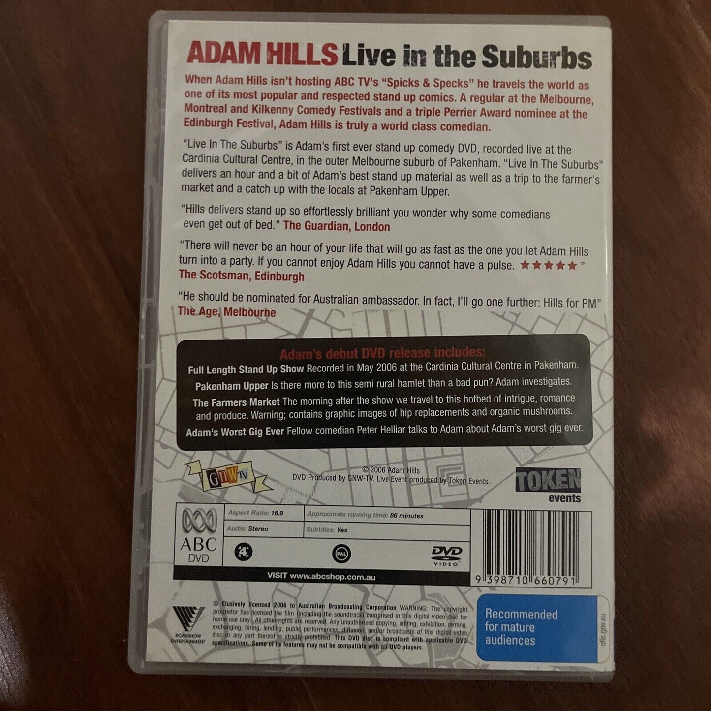 Adam Hills - Live In The Suburbs (DVD, 2006) Region 4