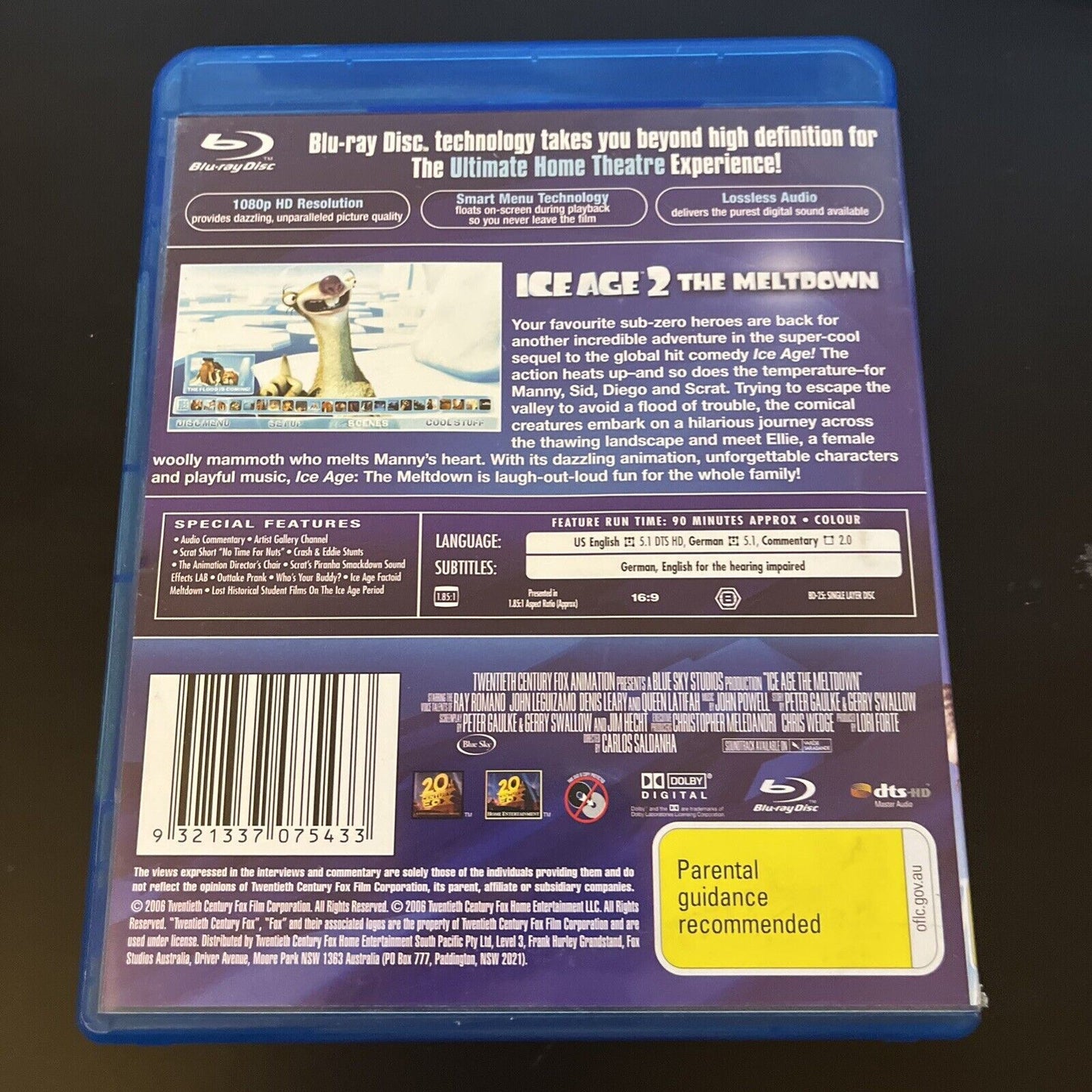 Ice Age 2 - The Meltdown (Blu-ray, 2006) Ray Romano, John Leguizamo, Region B