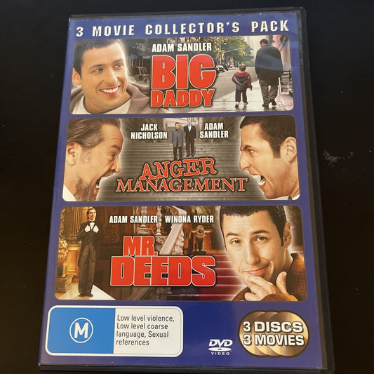 Adam Sandler: Big Daddy / Anger Management / Mr Deeds DVD Region 4