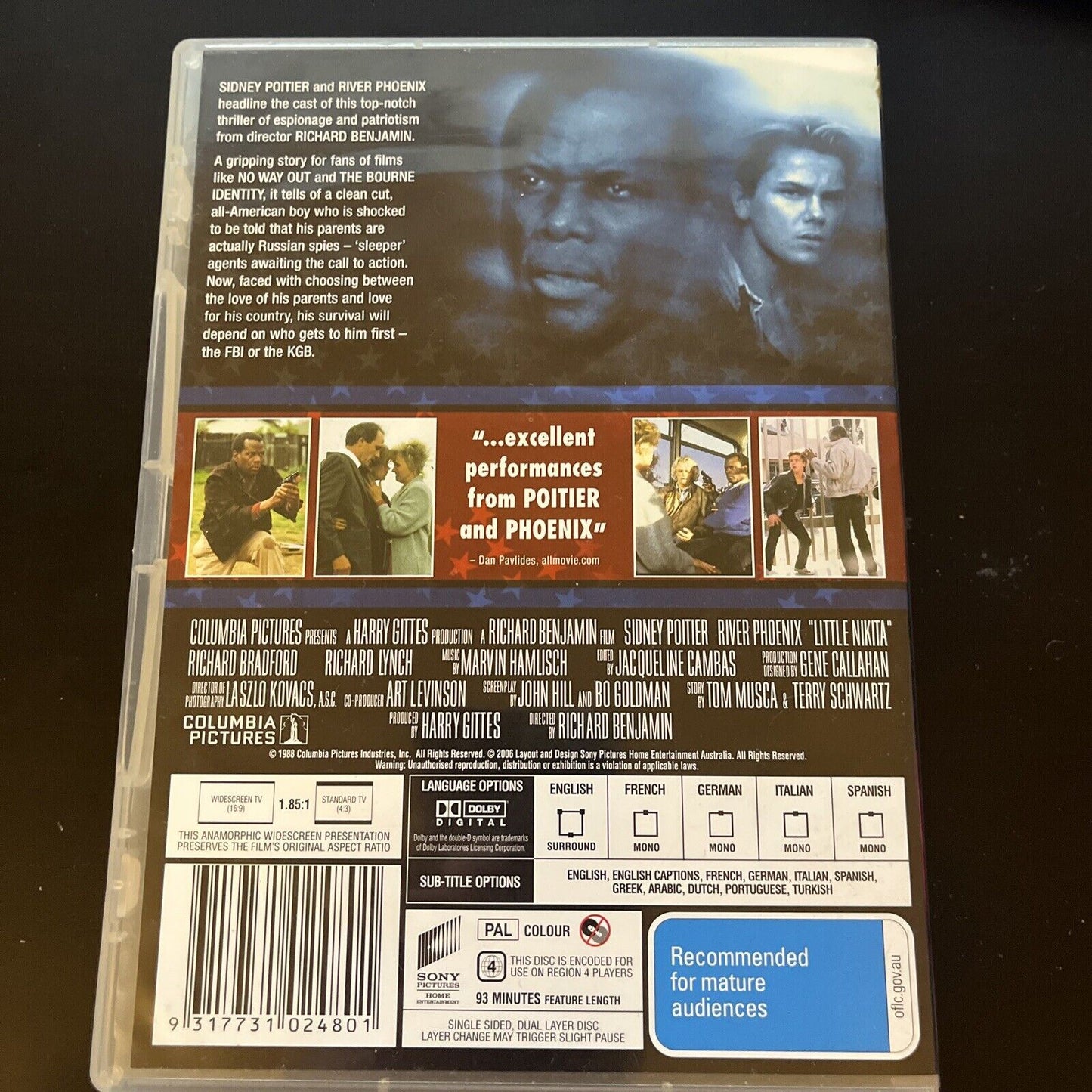 Little Nikita (DVD, 1987) Sidney Poitier, River Phoenix  Region 4