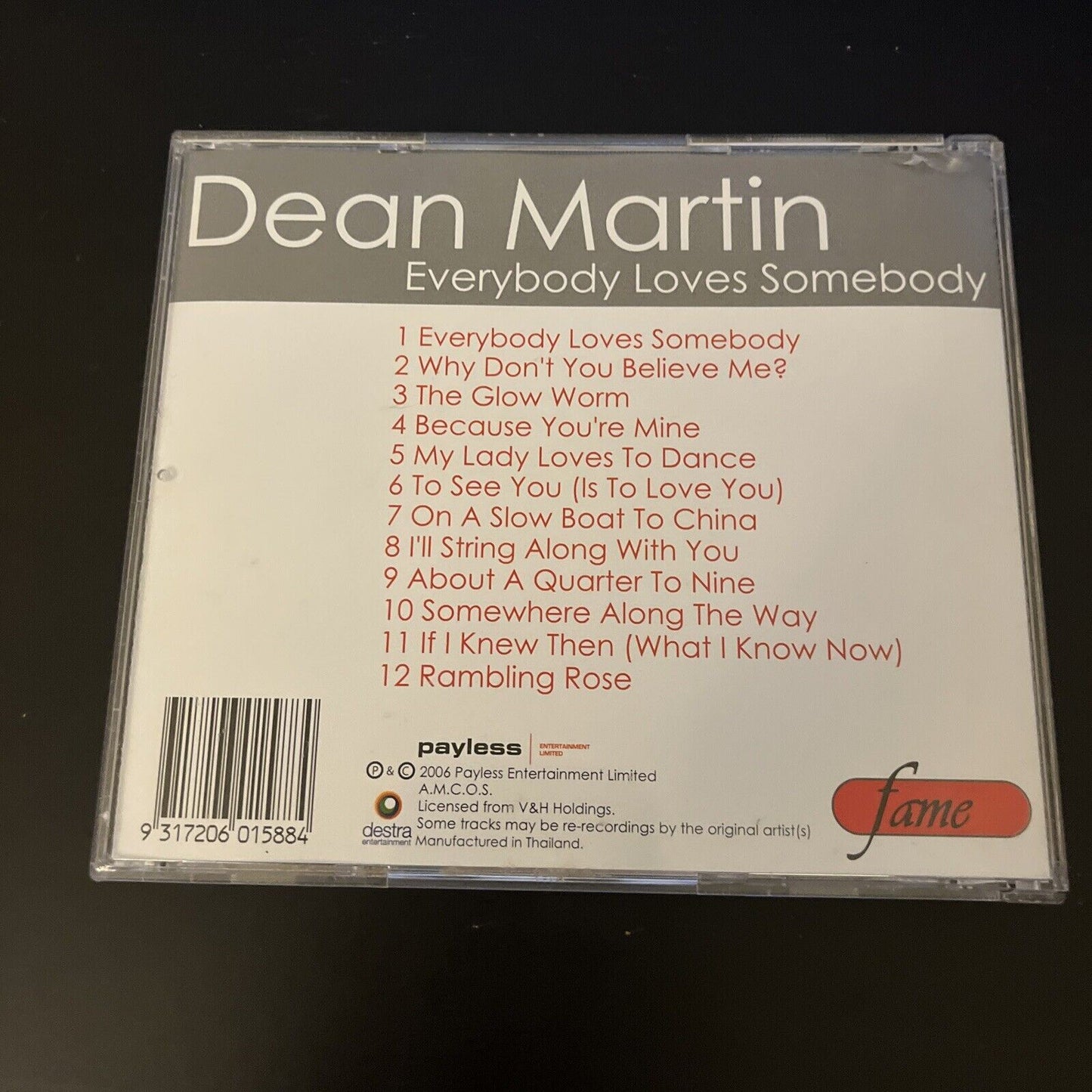 Dean Martin - Everybody Loves Somebody (CD, 1964)