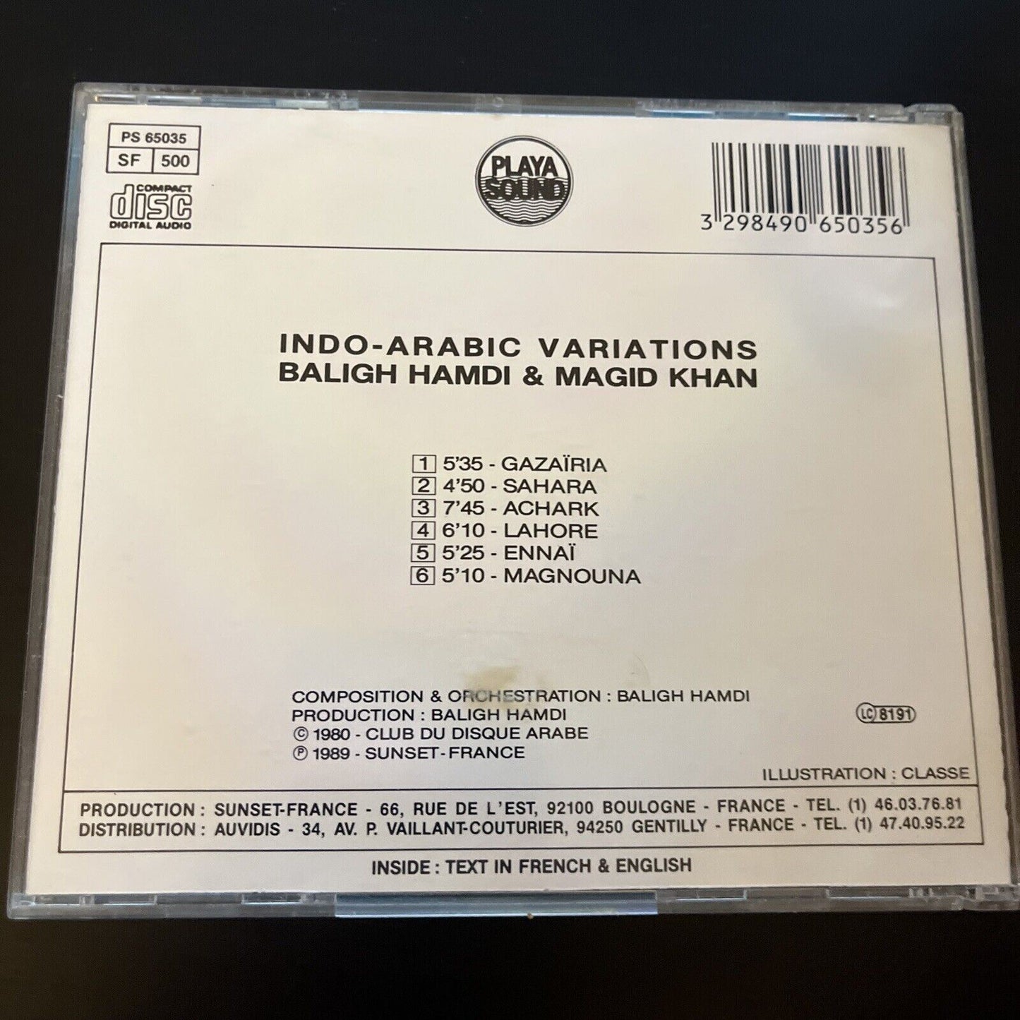 Magid Kahn / Baligh Hamdi - Indo-Arabic Variations (CD, 1994)