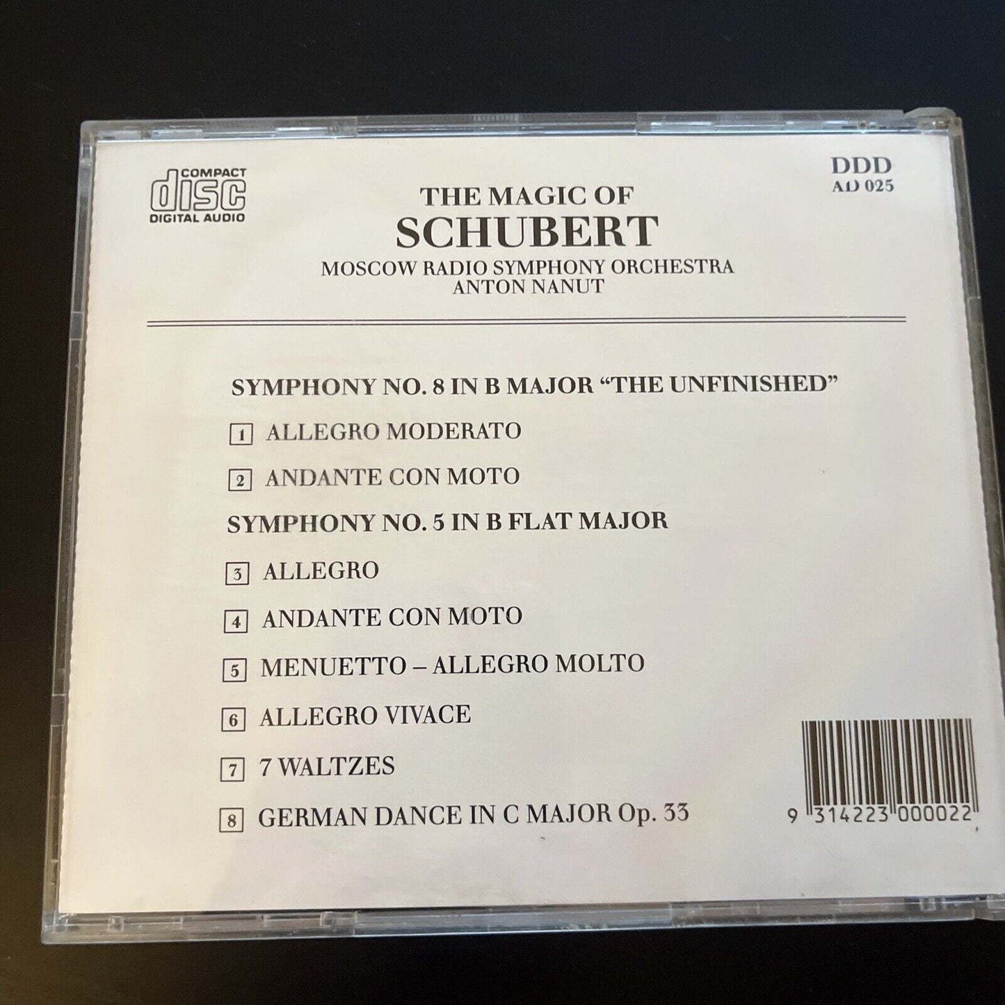 Moscow Radio Symphony Orchestra Anton Nanut - The Magic of Schubert (CD)