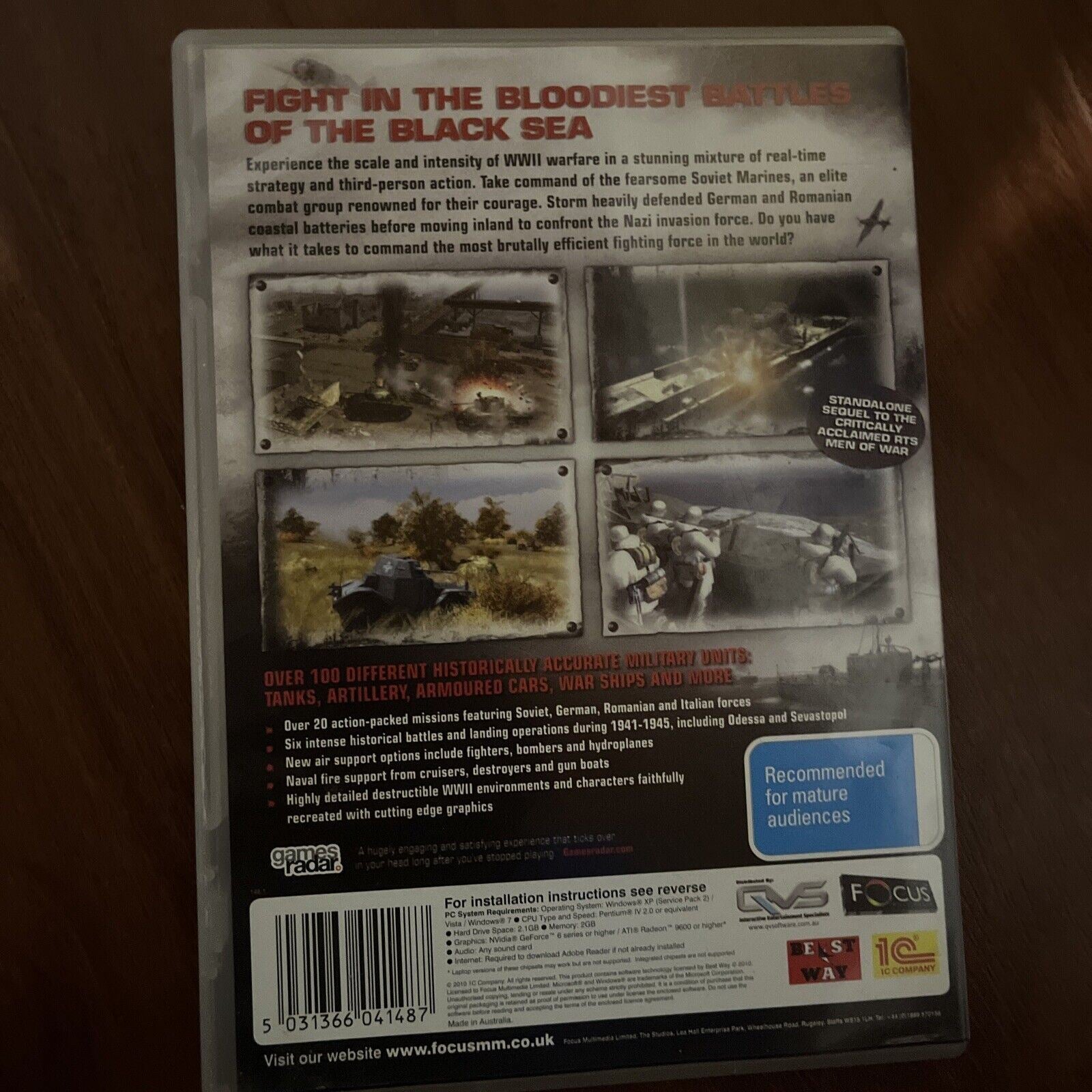 Jeu PC Men Of War: Red Tide Complet - Version Française - Comme Neuf
