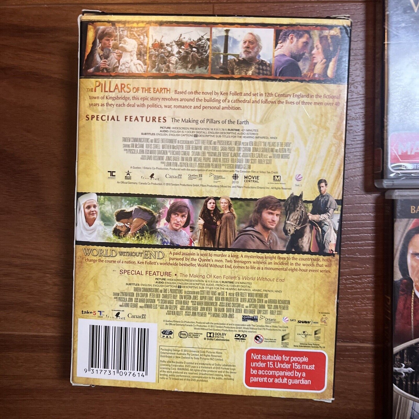 Ken Follett: The Pillars Of The Earth / World Without End (DVD, 2013) Region 4&2