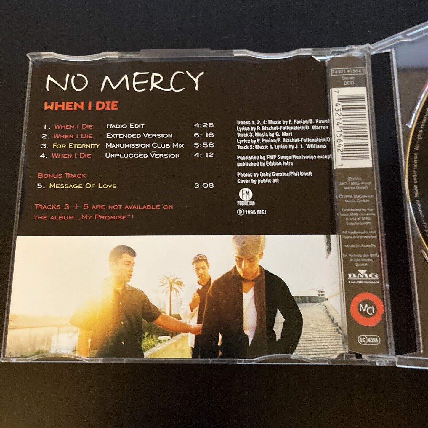 No Mercy - When I Die (CD, 1996) Single