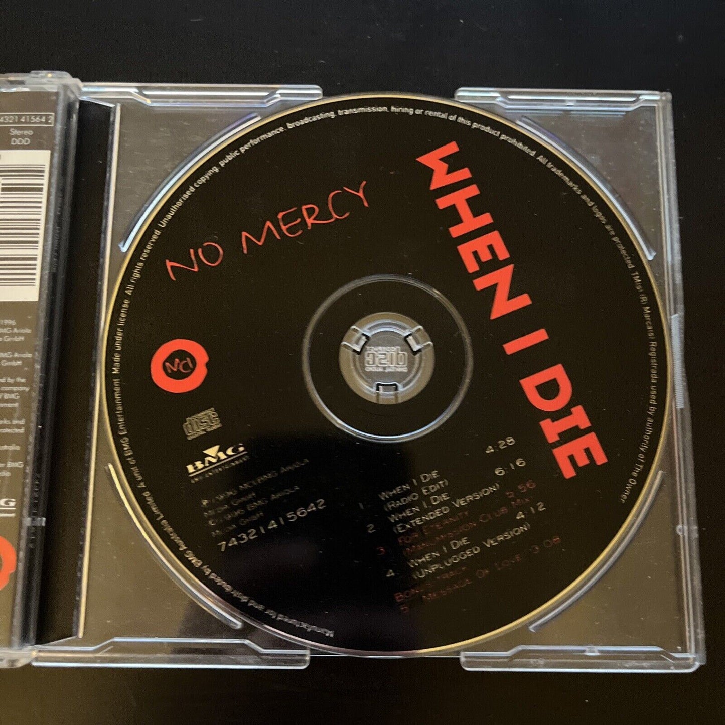 No Mercy - When I Die (CD, 1996) Single