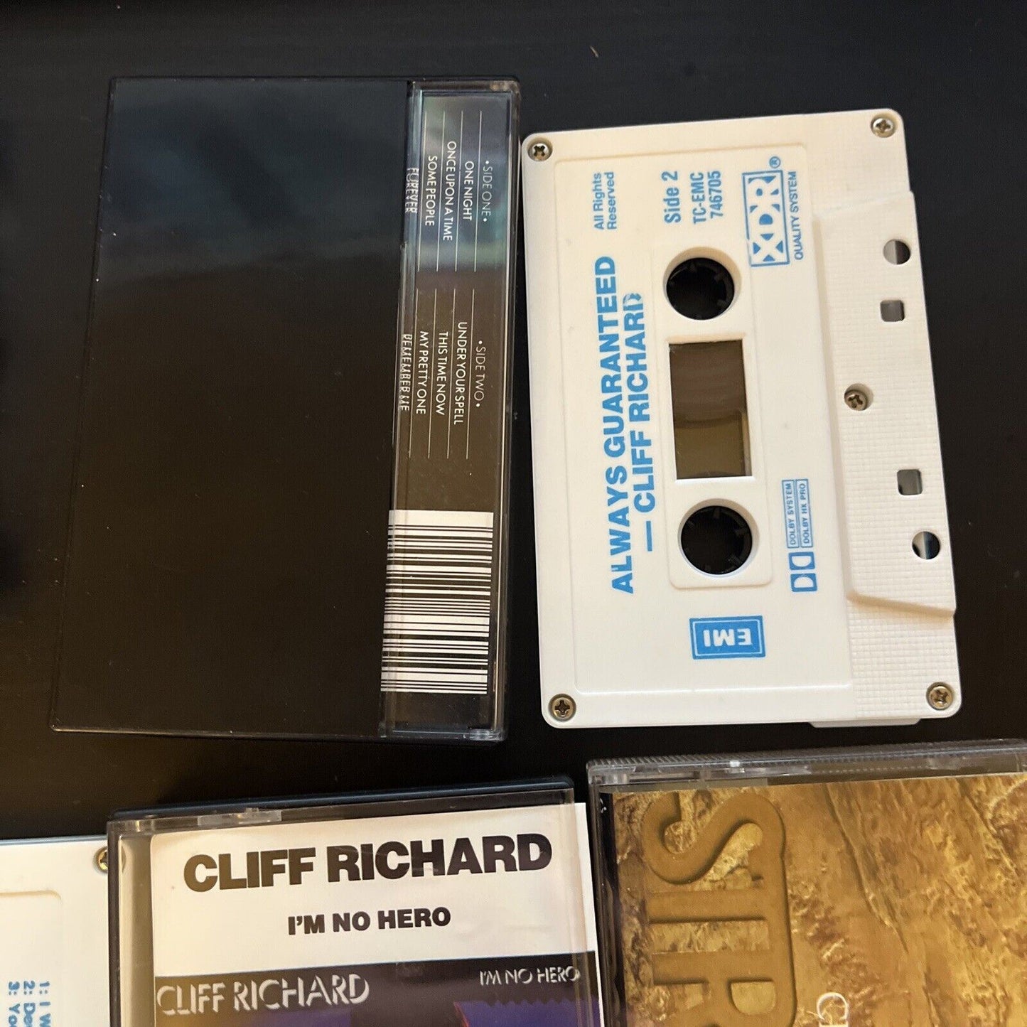 5x Cliff Richard Cassette Tape: The Album, Nearly Famous, I'm no Hero, Stronger