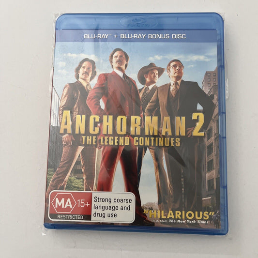 Anchorman 2: The Legend Continues (Blu-ray, 2014) NEW Will Ferrell Region B
