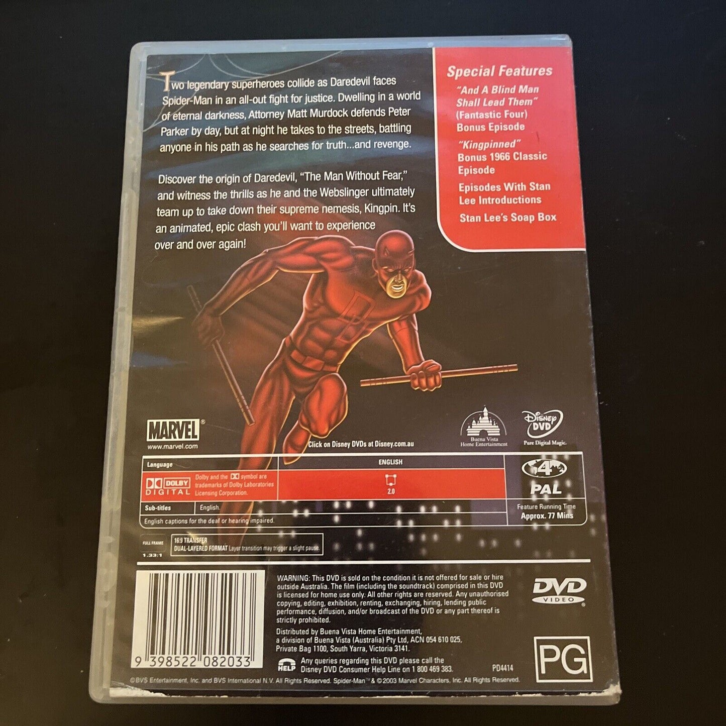 Spiderman - Daredevil vs Spiderman (DVD, 2003) Region 4