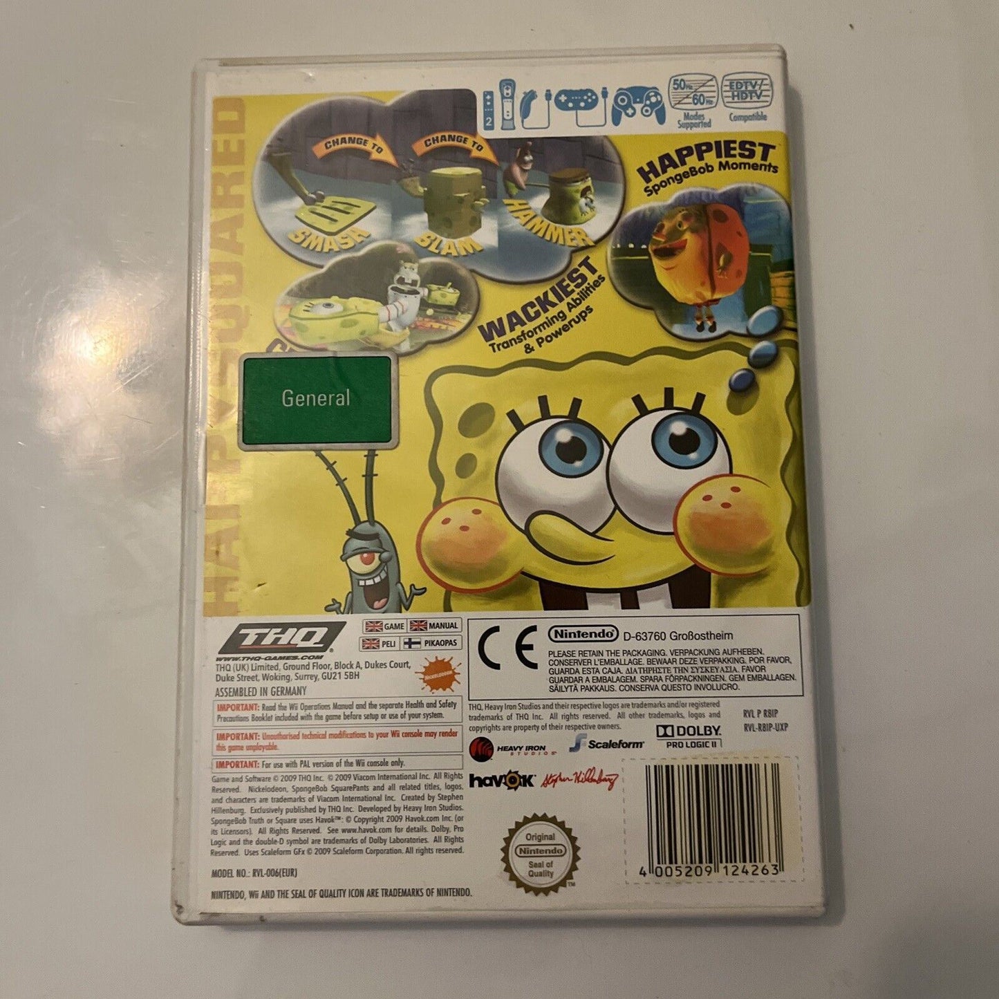 Spongebob Squarepants Truth Or Square Game Nintendo Wii PAL