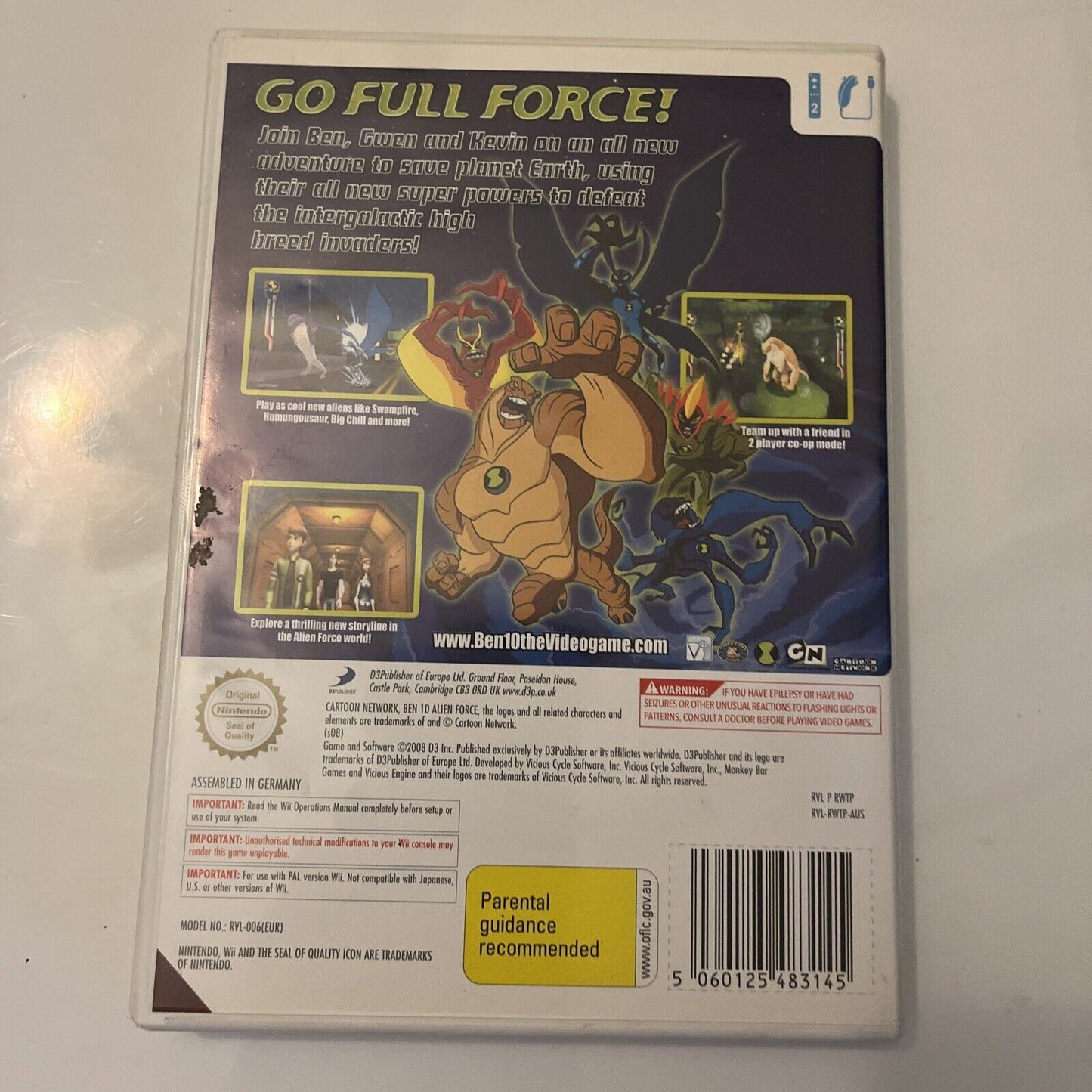 Ben 10 Alien Force Nintendo Wii Game (PAL)