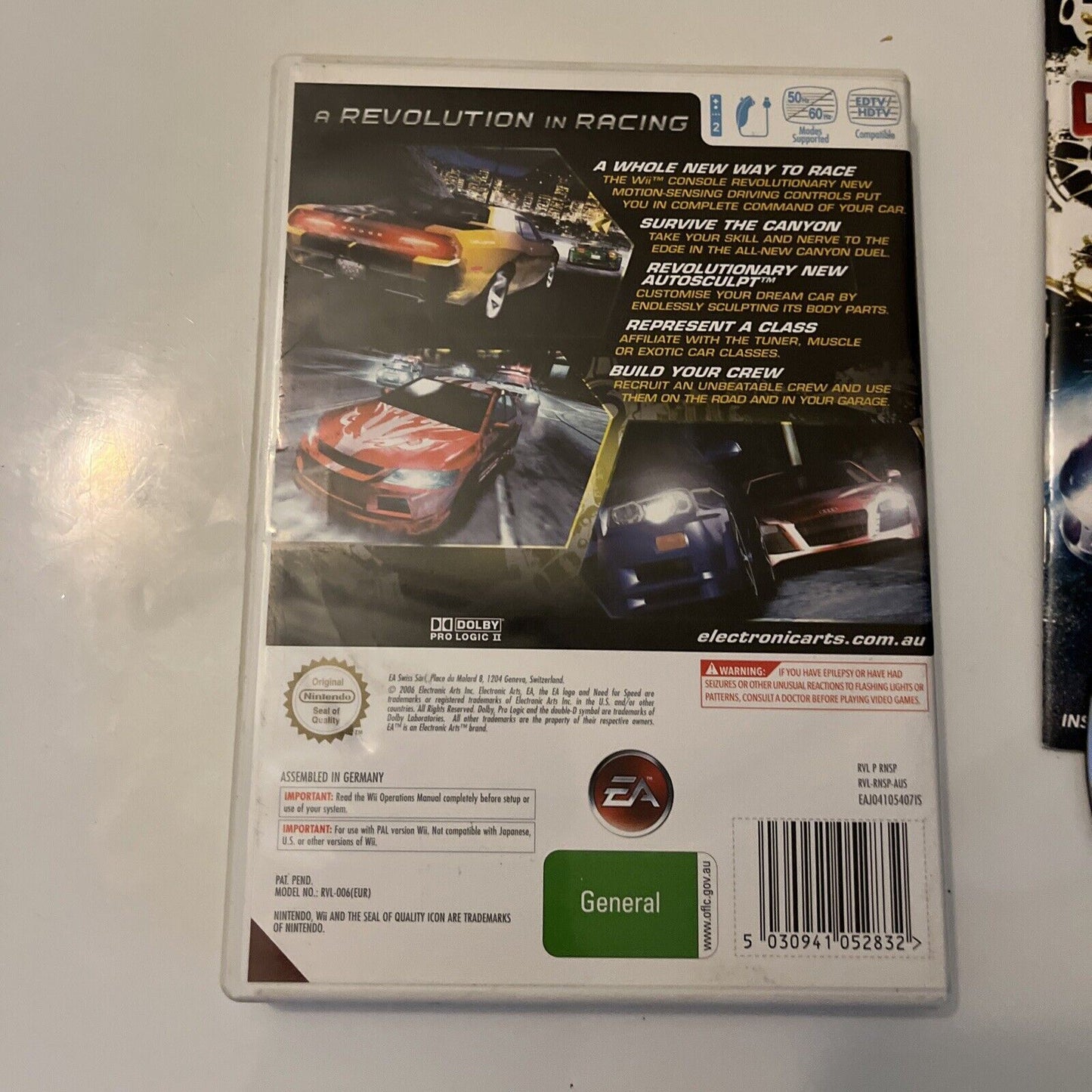 Need for Speed Carbon (Nintendo Wii, 2006) With Manual PAL