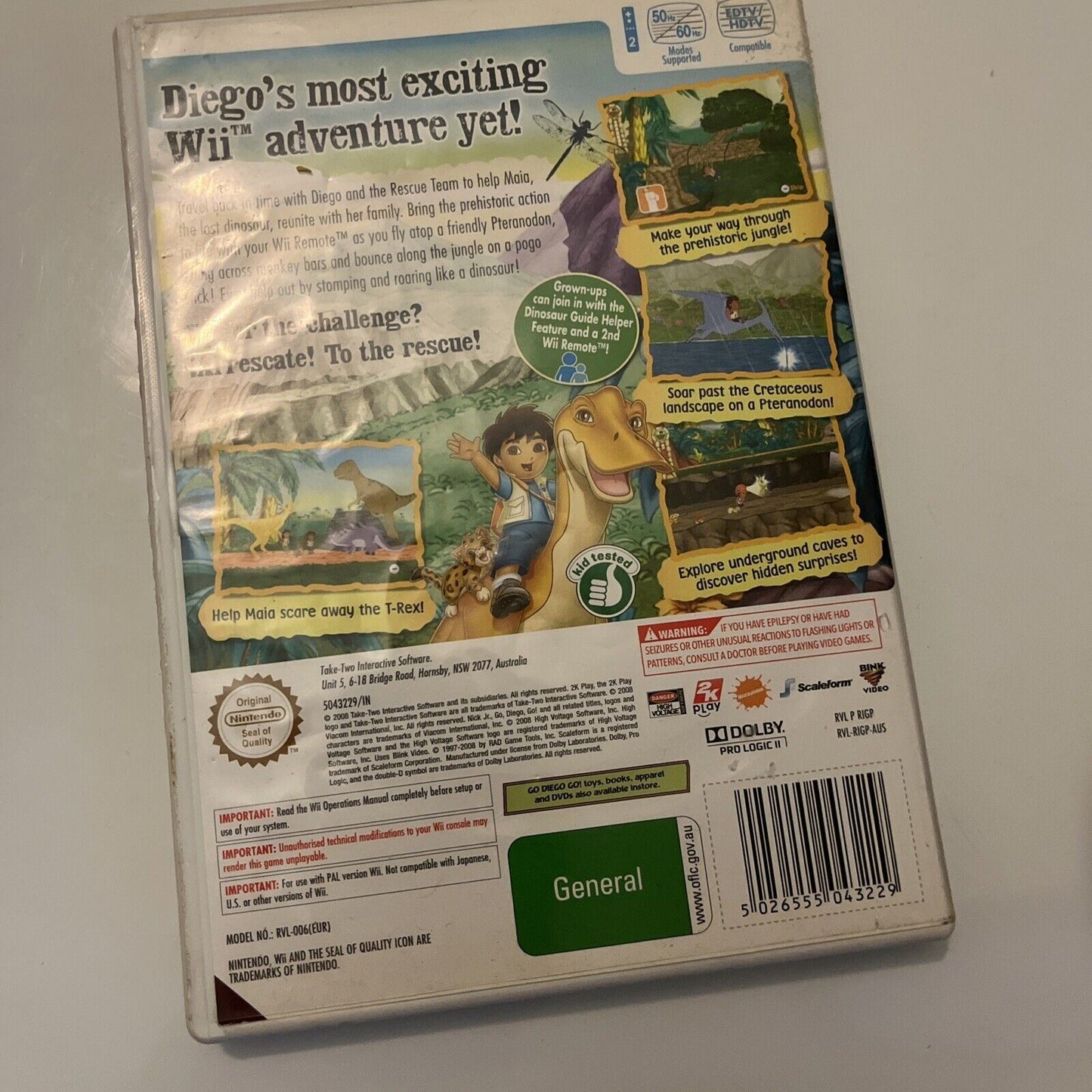 Go Diego Go Great Dinosaur Rescue Nintendo Wii Complete With Manual Pal Game