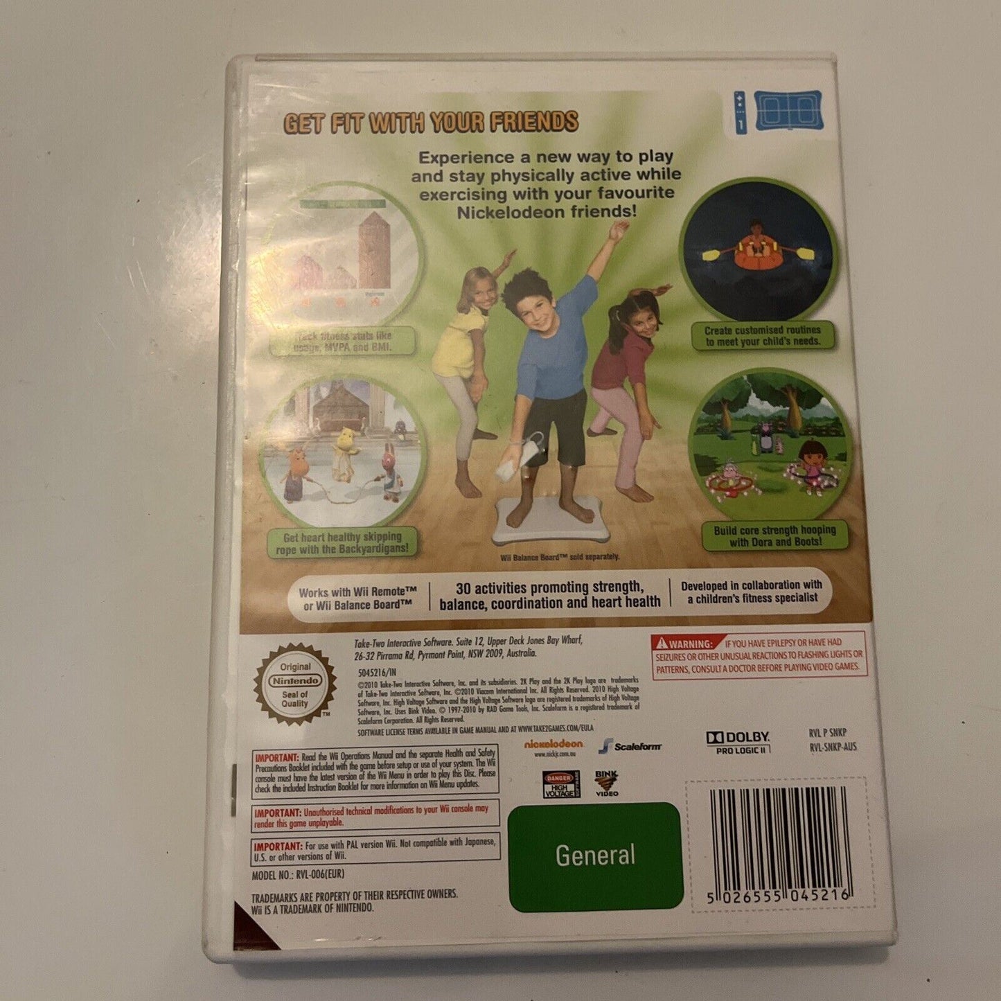 Nickelodeon Fit Nintendo Wii With Manual PAL