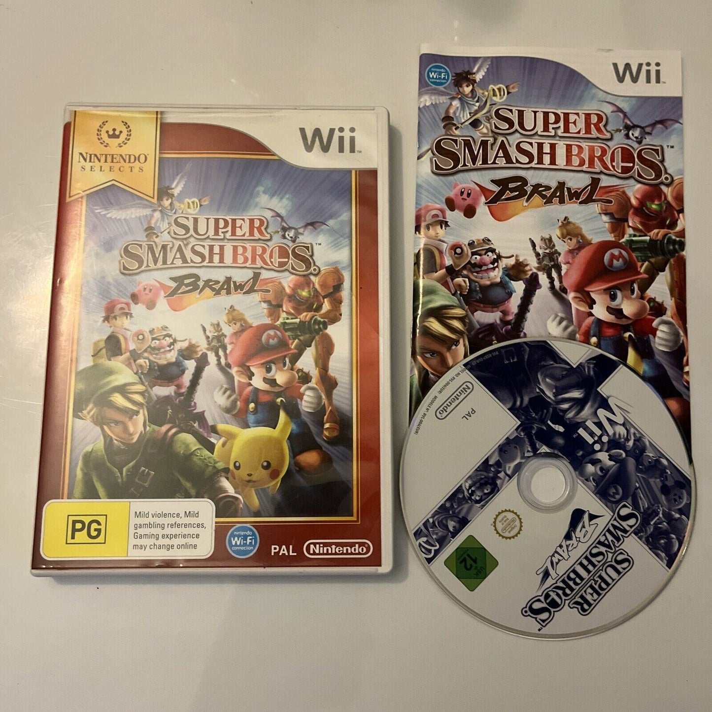 Super Smash Bros Brawl (Nintendo Wii, 2008) With Manual PAL