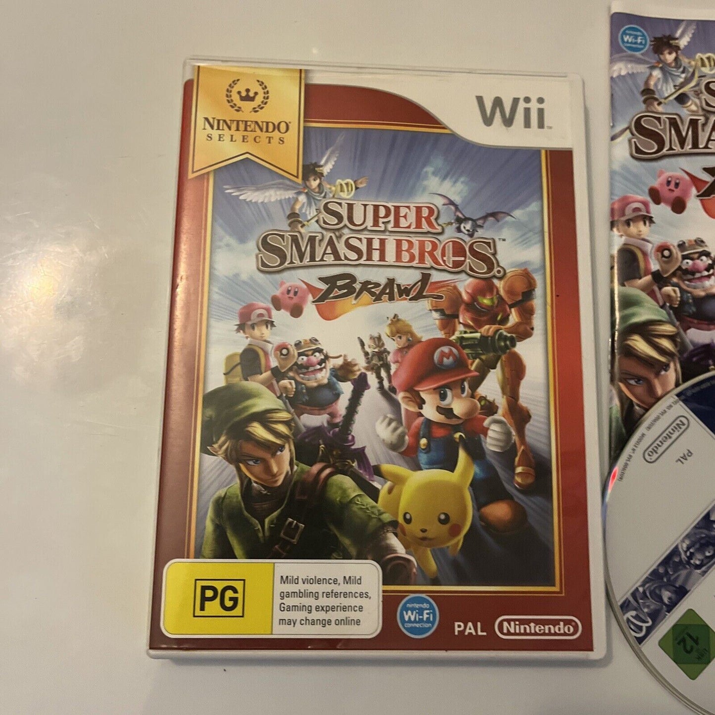 Super Smash Bros Brawl (Nintendo Wii, 2008) With Manual PAL