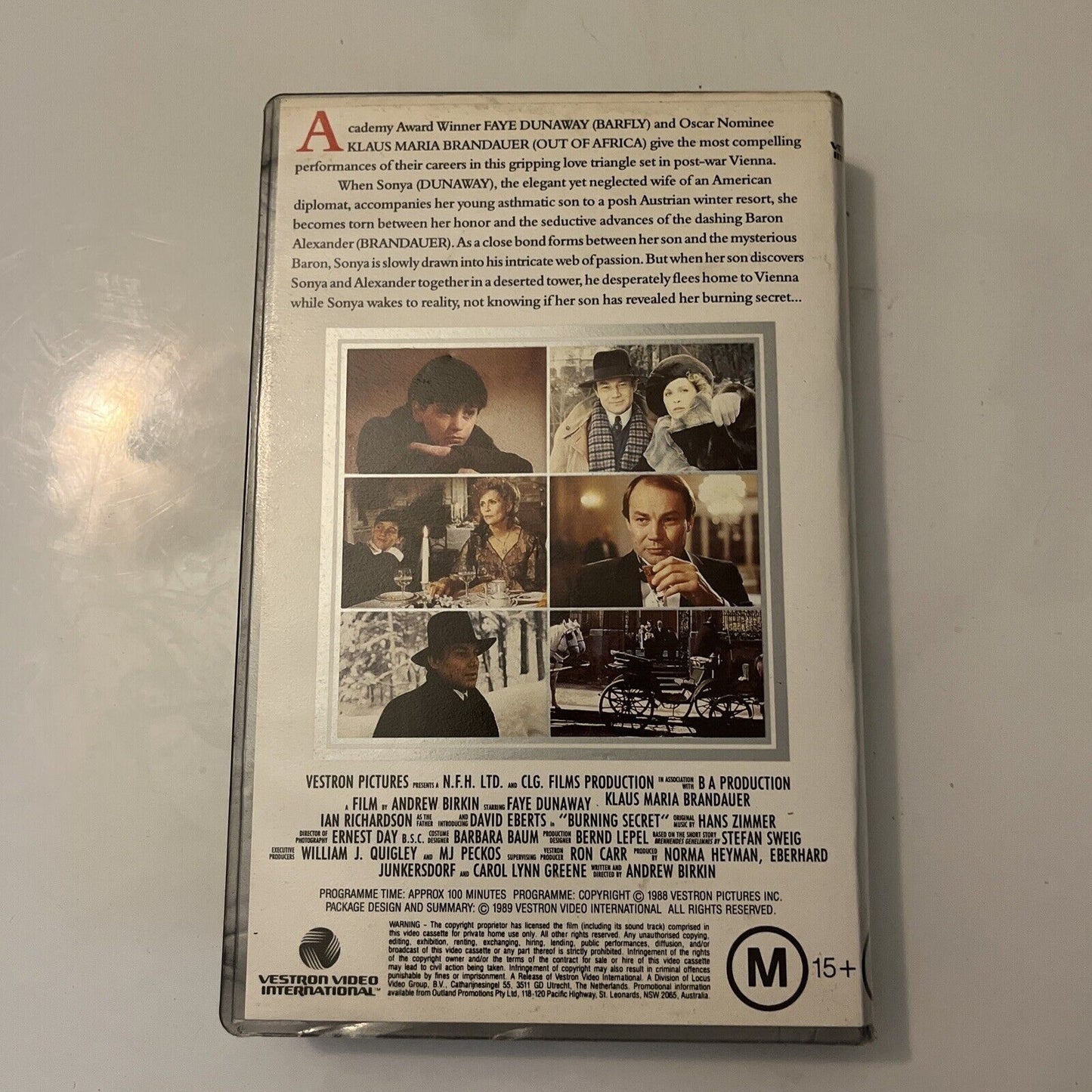 Burning Secret (VHS, 1989) Faye Dunaway, Klaus Maria Brandauer PAL