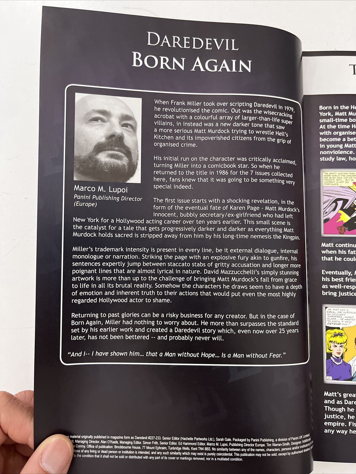 Daredevil Born Again Marvel Ultimate Graphic Novels Hardcover No. 8