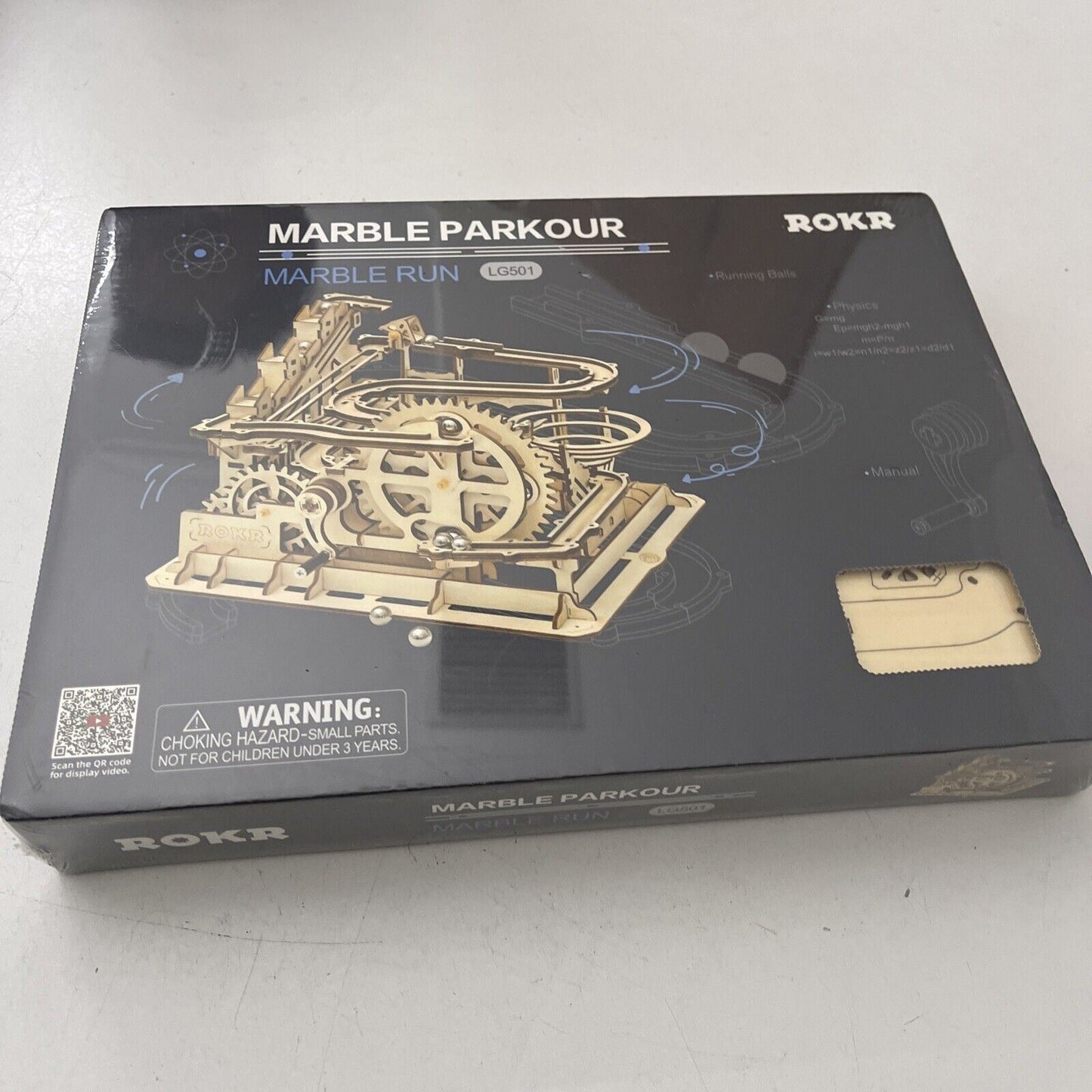 ROKR Robotime 3D DIY Wooden Puzzle Mechanical Gear Drive Marble Parkour Run Set