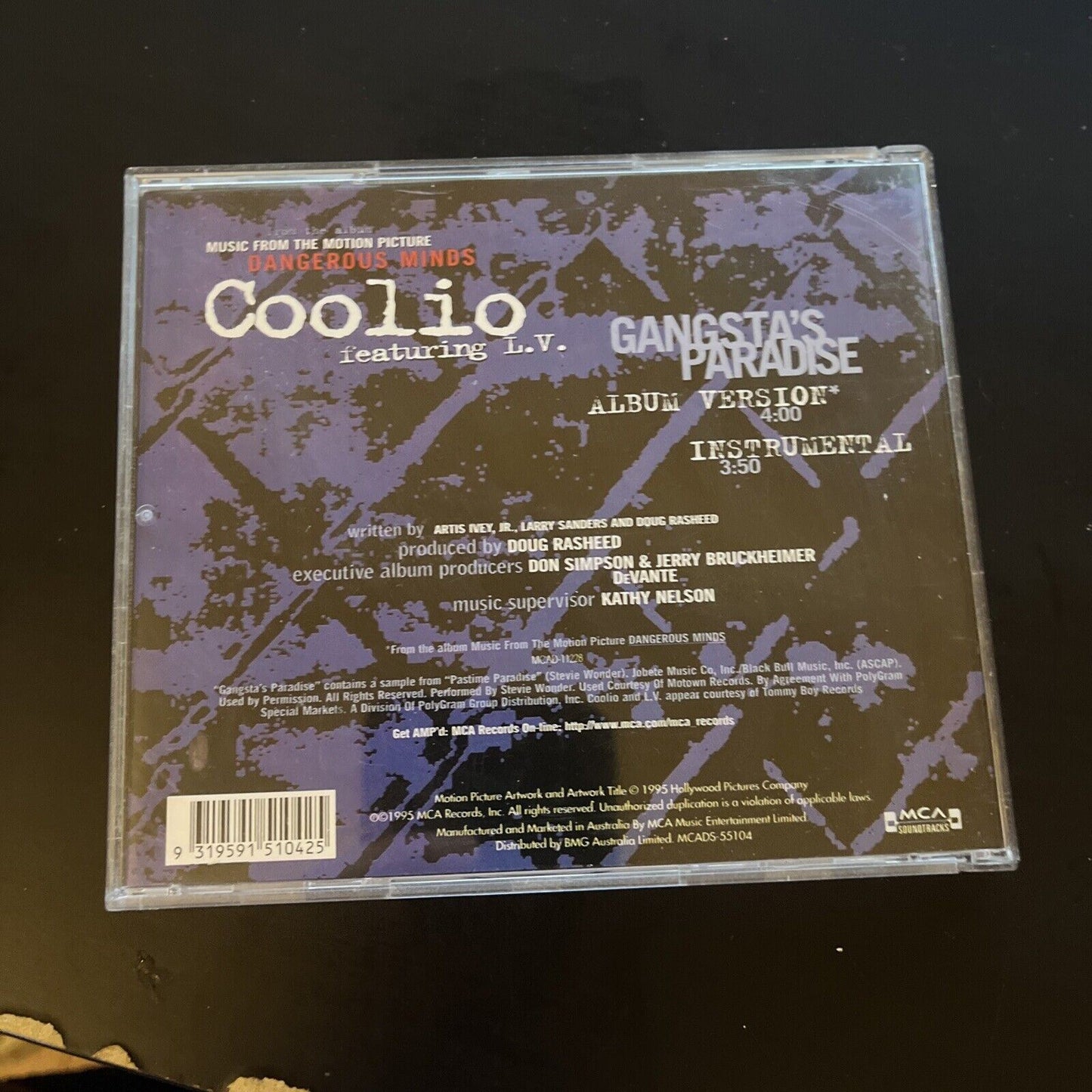 Coolio Featuring LV Gangsta's Paradise Dangerous Minds Soundtrack (CD, 1995)