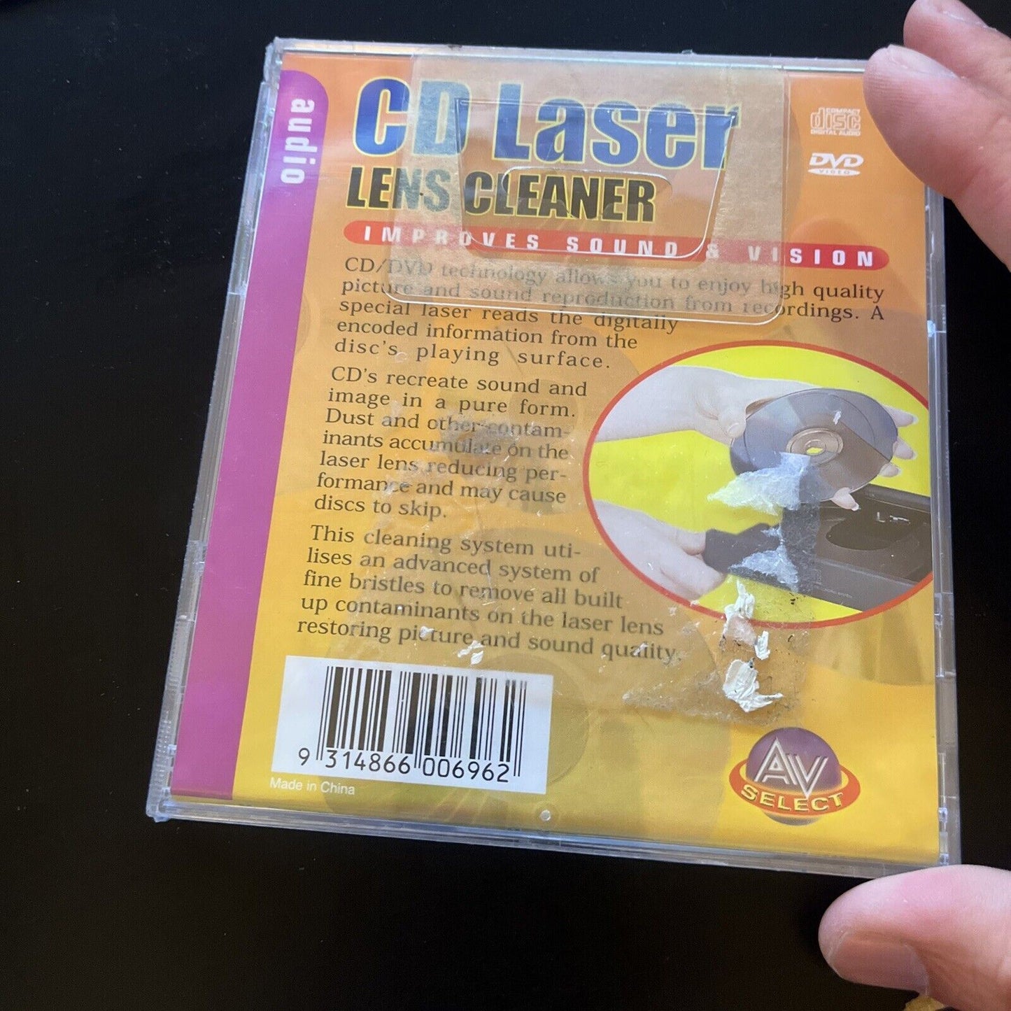 NEW DVD CD Laser Lens Cleaner Improves Sound Vision Retro Unit new-dvd-cd-laser-lens-cleaner-improves-sound-vision-retro-unit