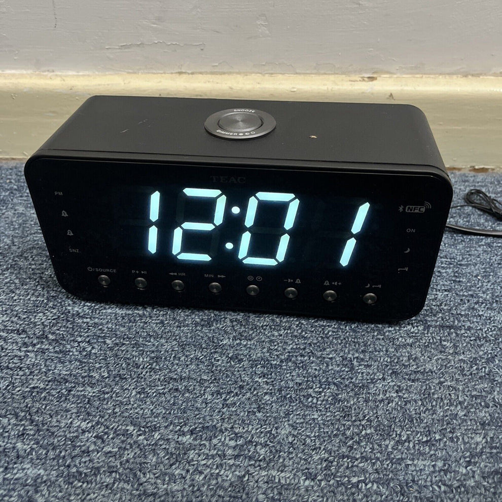Teac Big LED Dual Alarm Clock with FM Radio Bluetooth CRX25UBT Retro Unit