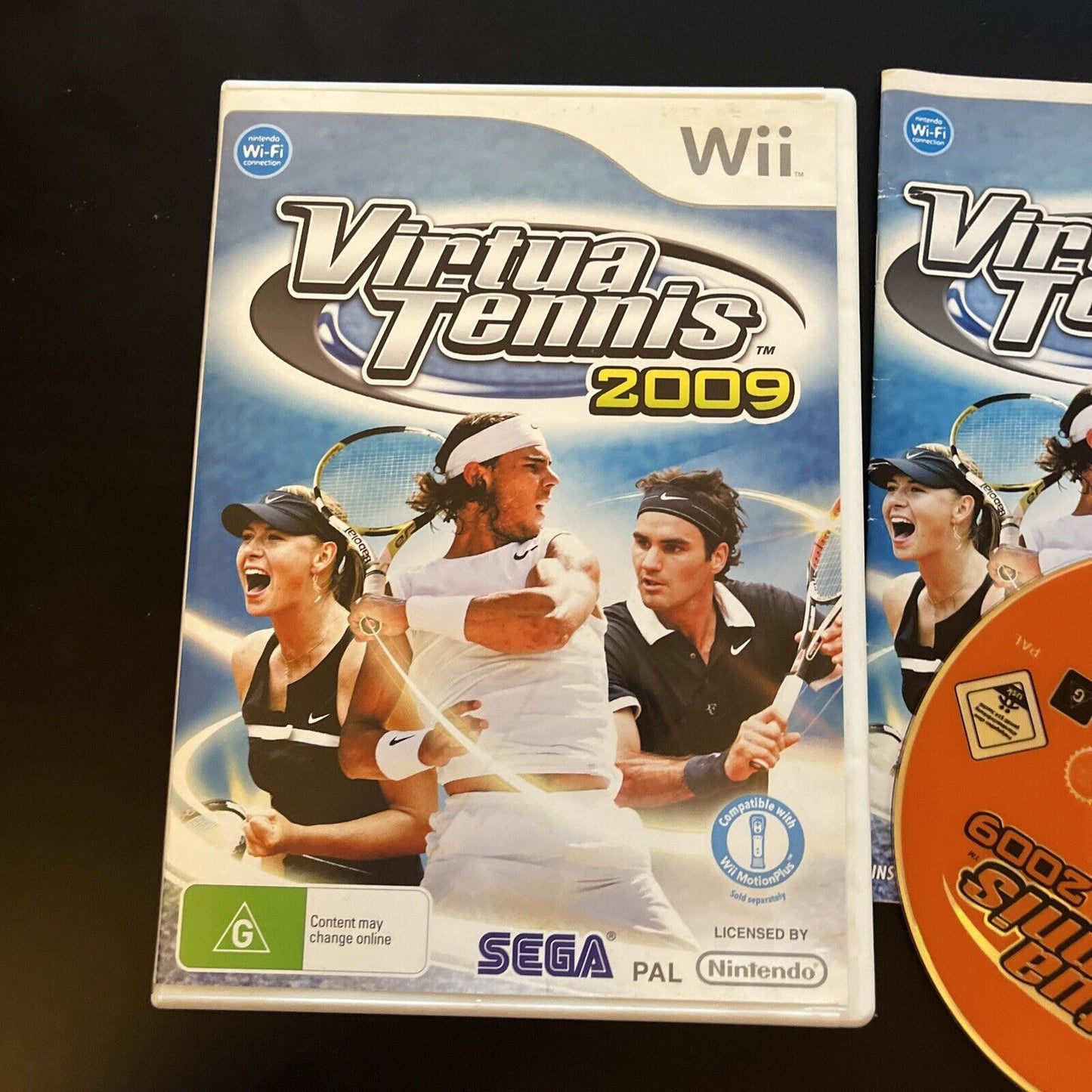 Virtua Tennis 2009 (Nintendo Wii, 2009) With Manual PAL