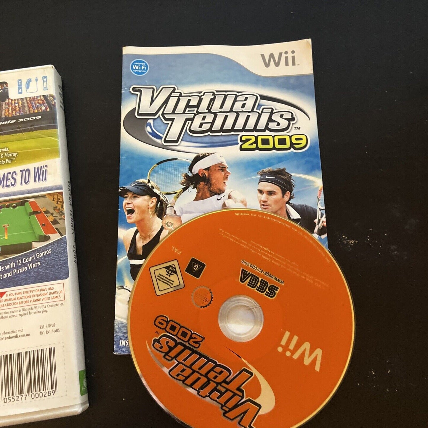 Virtua Tennis 2009 (Nintendo Wii, 2009) With Manual PAL