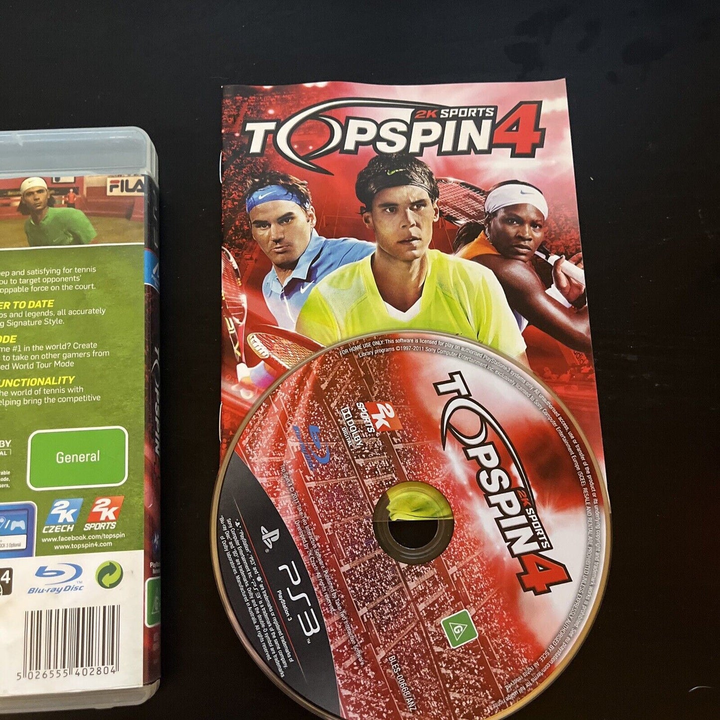 Top Spin 4 - 2K Sports Sony PlayStation 3 - PS3 With Manual