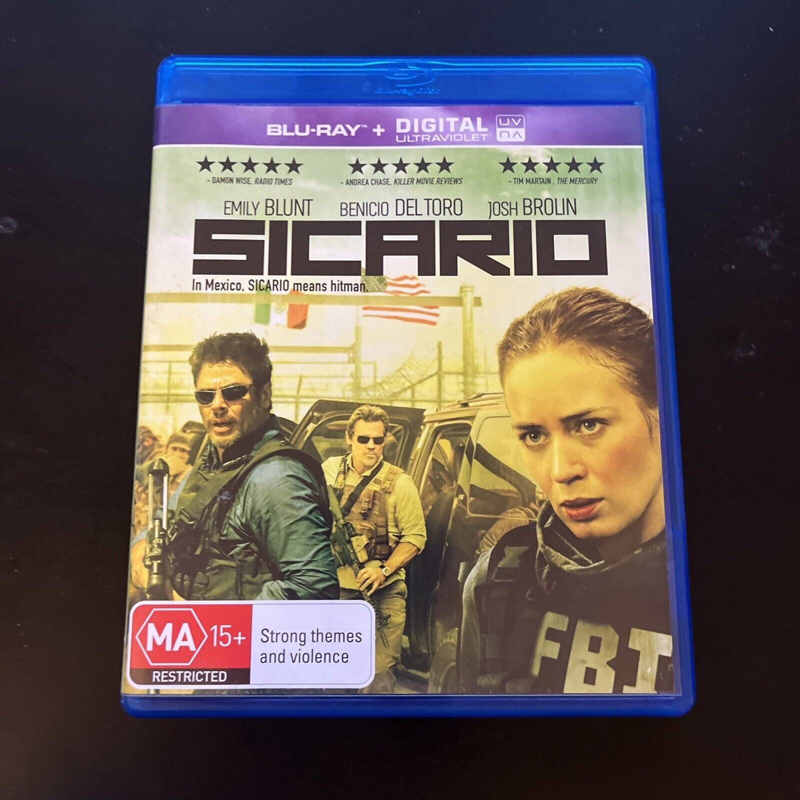 Sicario (Blu-ray, 2015) Emily Blunt, Benicio Del Toro, Josh Brolin Reg ...