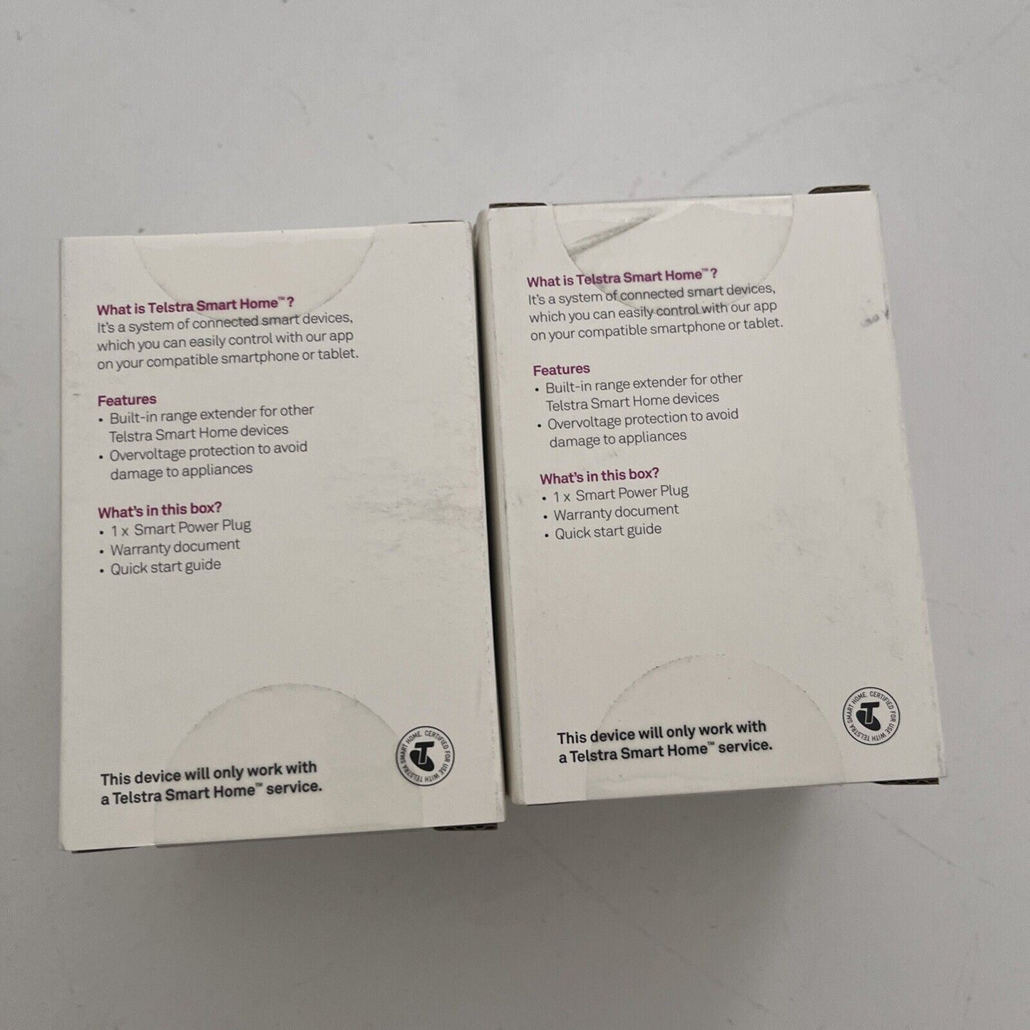 2x NEW Telstra Smart Home Power Plug with Range Extender Overvoltage Protection