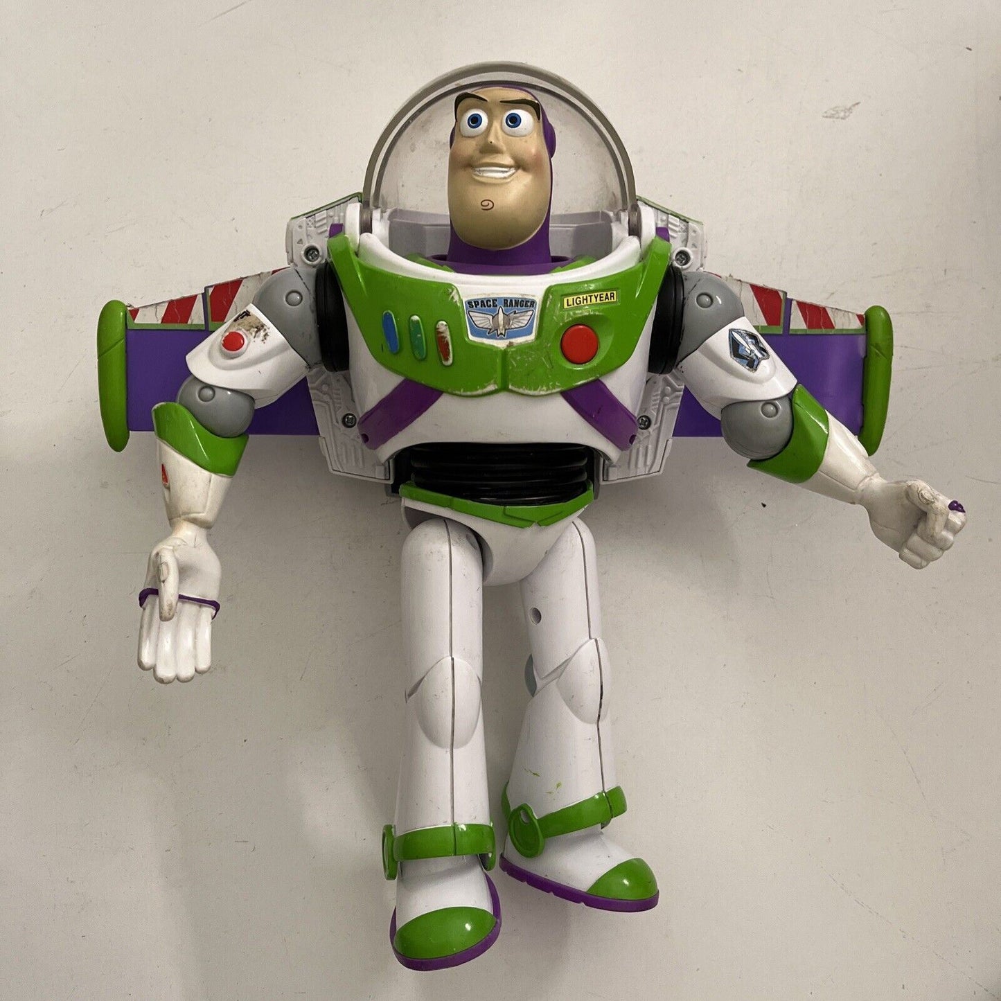 Buzz Lightyear Toy Story 2016 Mattel Lights Up Talking Jet Pack CFM64 30cm 12"