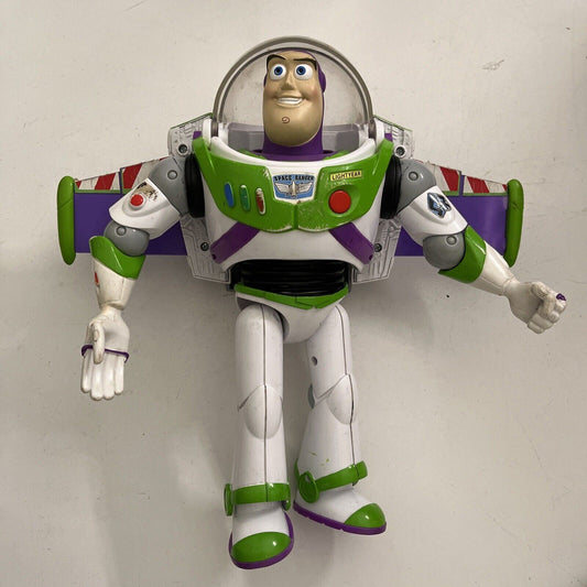 Buzz Lightyear Toy Story 2016 Mattel Lights Up Talking Jet Pack CFM64 30cm 12"