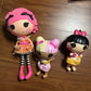 3x Lalaloopsy Doll: Tippy Tumblelina 12" 2009, Beauty Fairest & Waffle Cone 7"