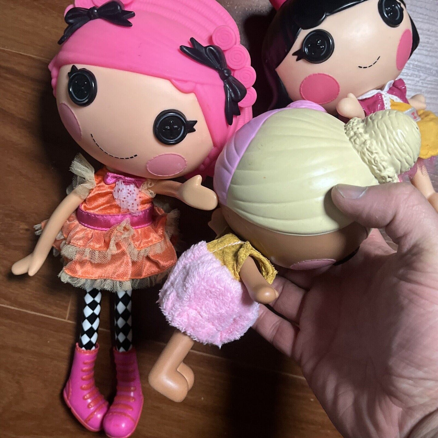 3x Lalaloopsy Doll: Tippy Tumblelina 12" 2009, Beauty Fairest & Waffle Cone 7"