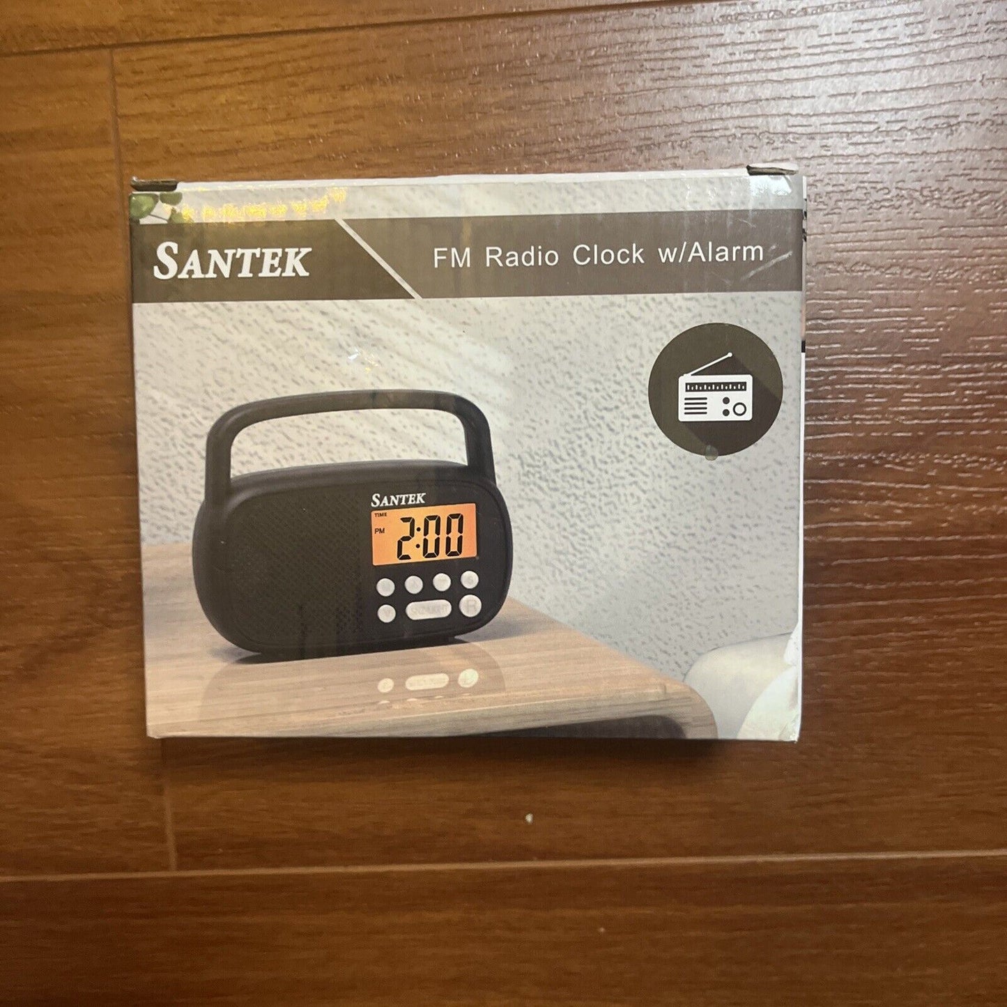 NEW Santek FM Radio Clock with Alarm Portable