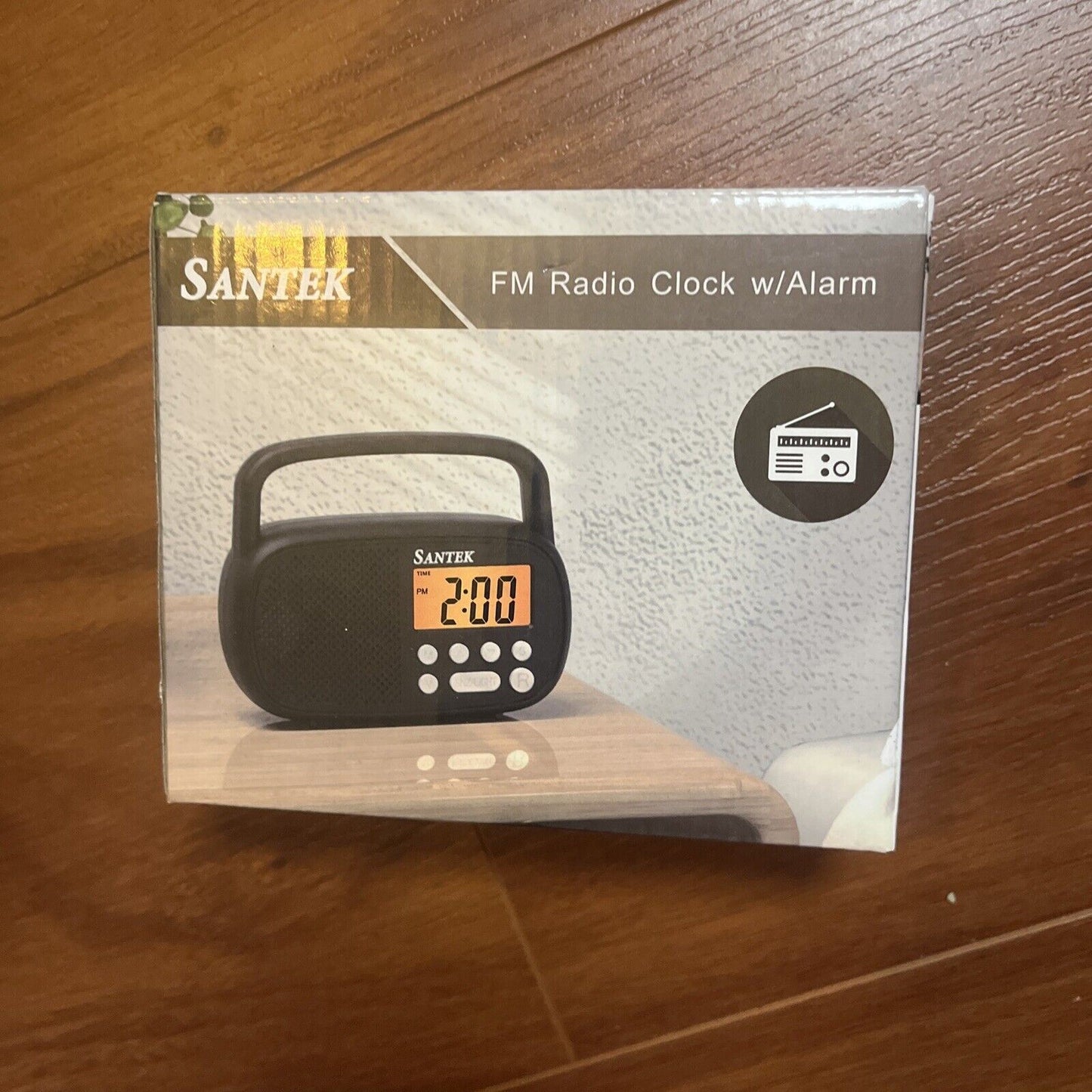 NEW Santek FM Radio Clock with Alarm Portable