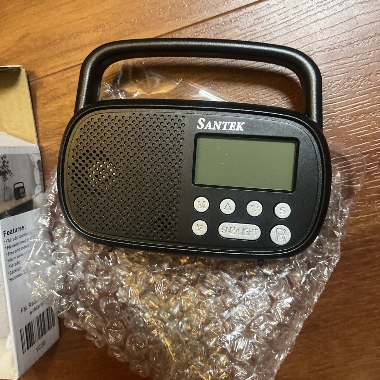 NEW Santek FM Radio Clock with Alarm Portable