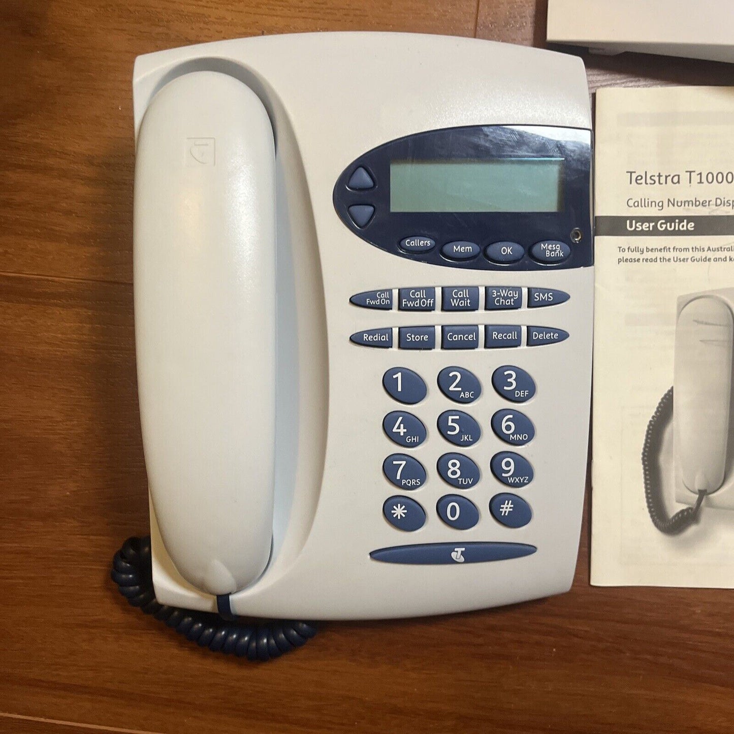 Telstra T1000C SMS Landline Corded Telephone With Wall Mount