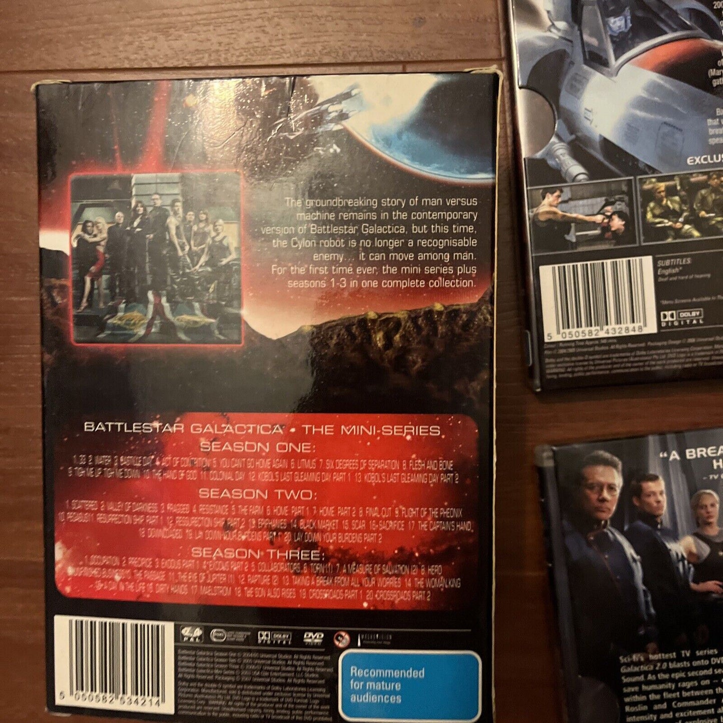 Battlestar Galactica : Series 1-3 (DVD, 2003, 16-Disc) Region 4&2